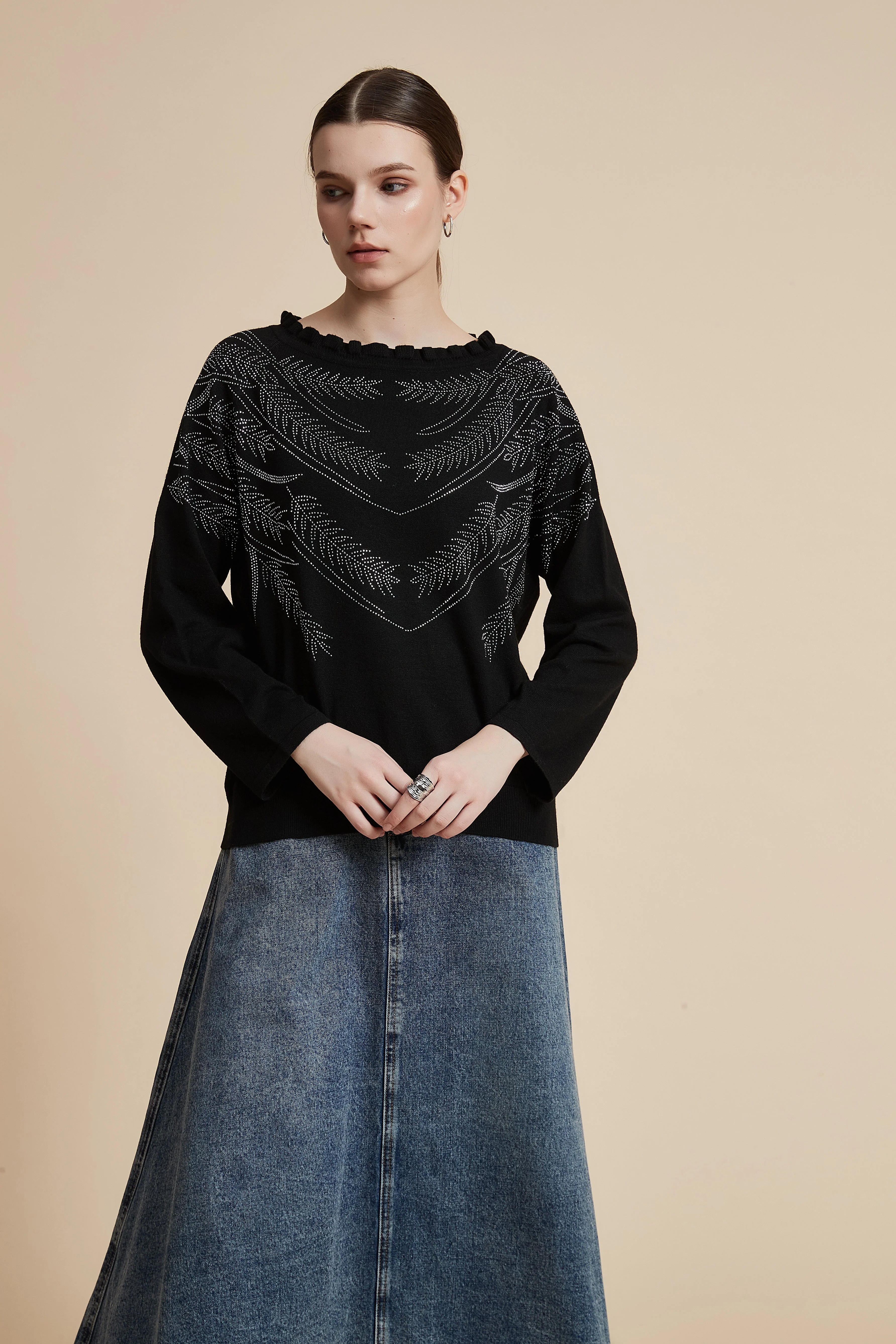 Long Sleeve Embellished Sweater - Image 3