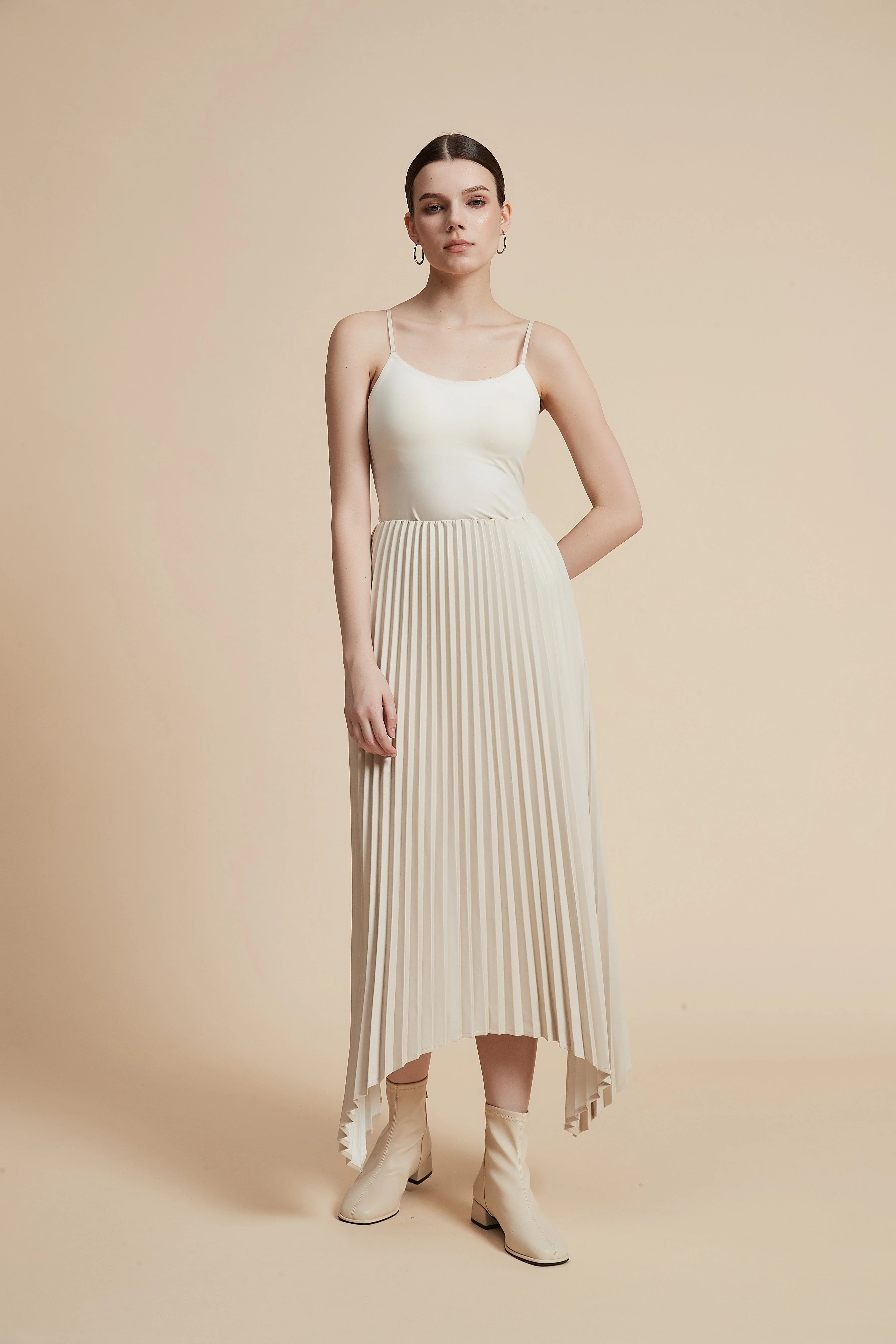 Plain Pleated Midi Skirt - Image 8