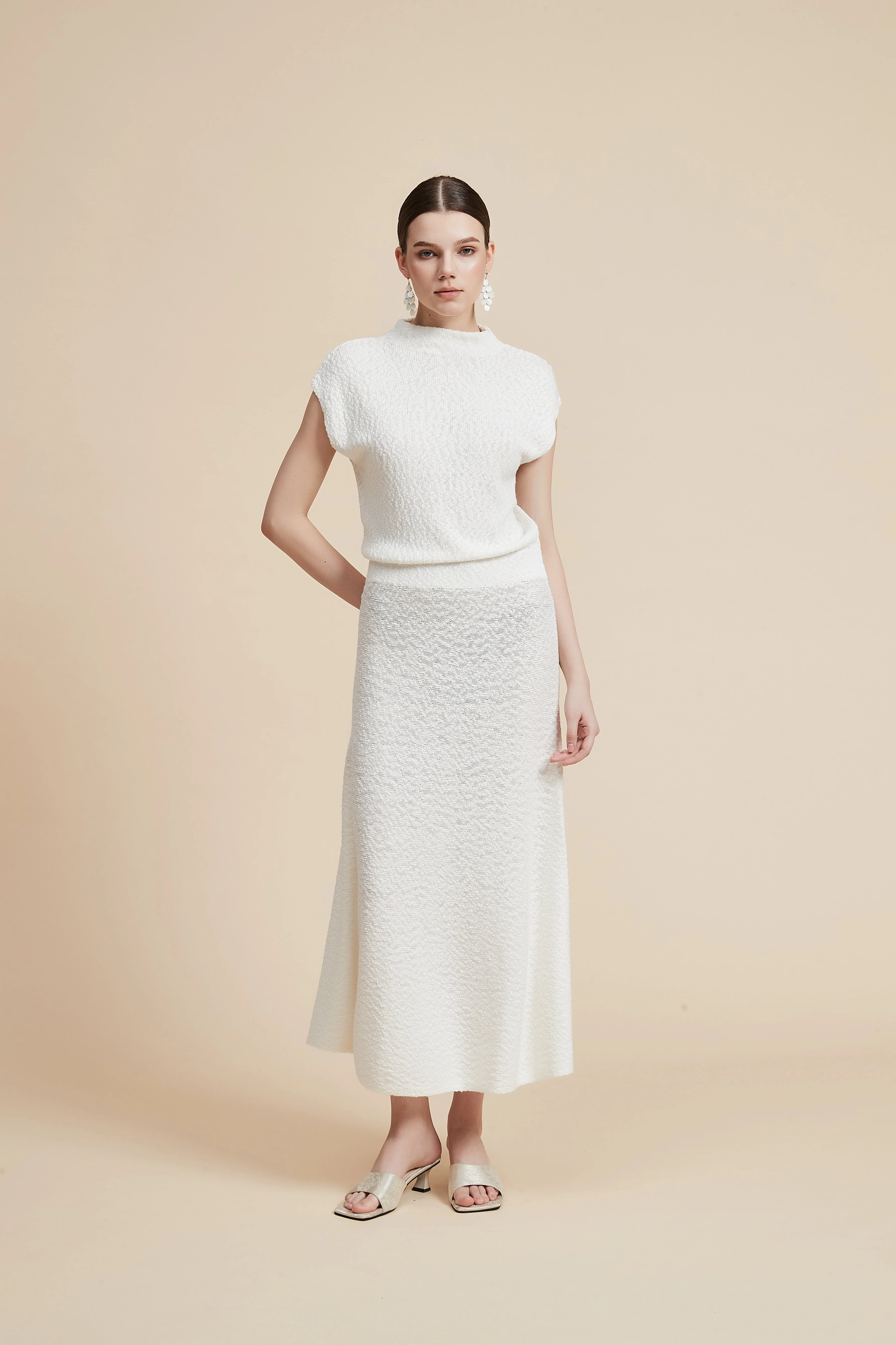 Solid Short Sleeve Midi Dress