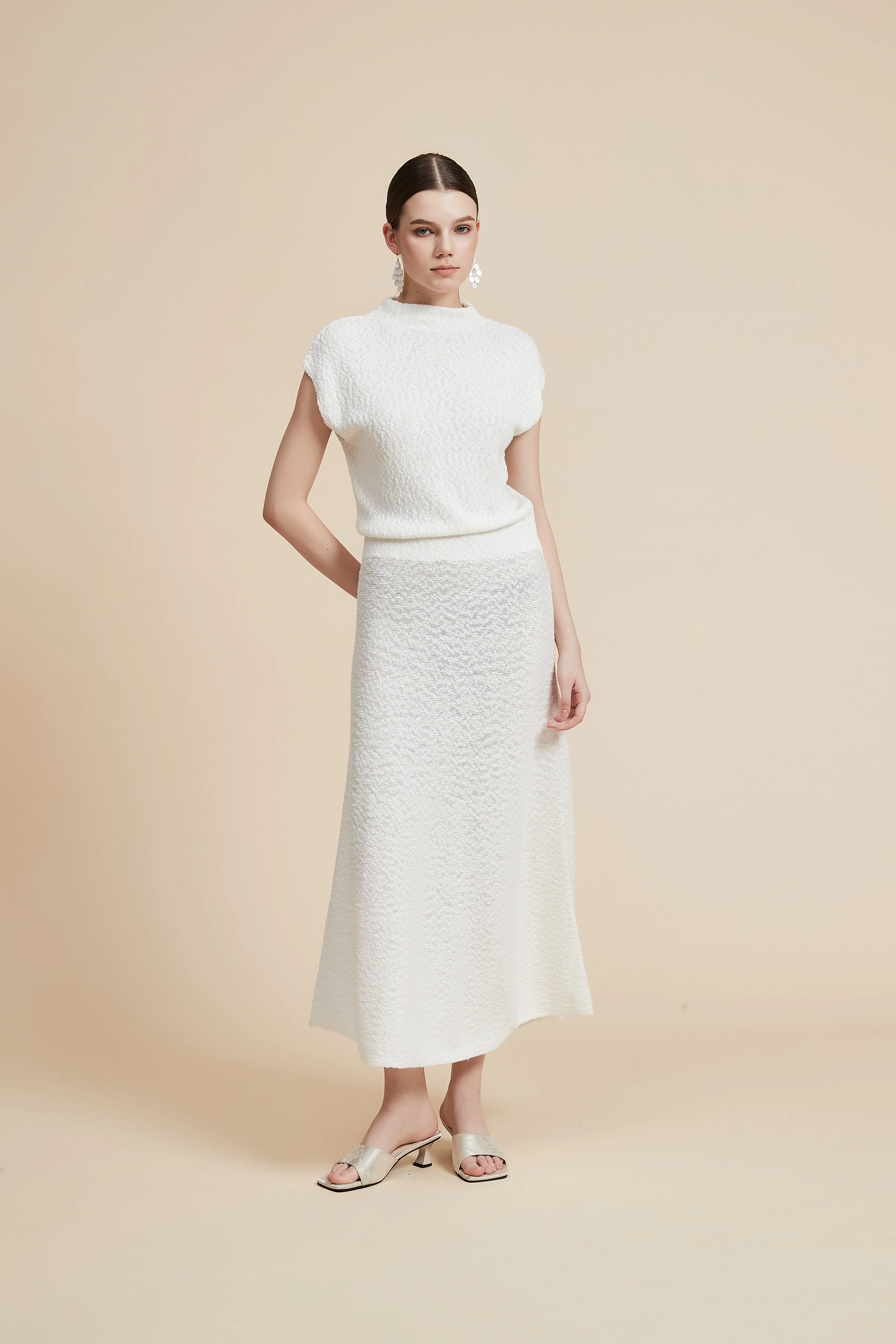 Solid Short Sleeve Midi Dress - Image 4