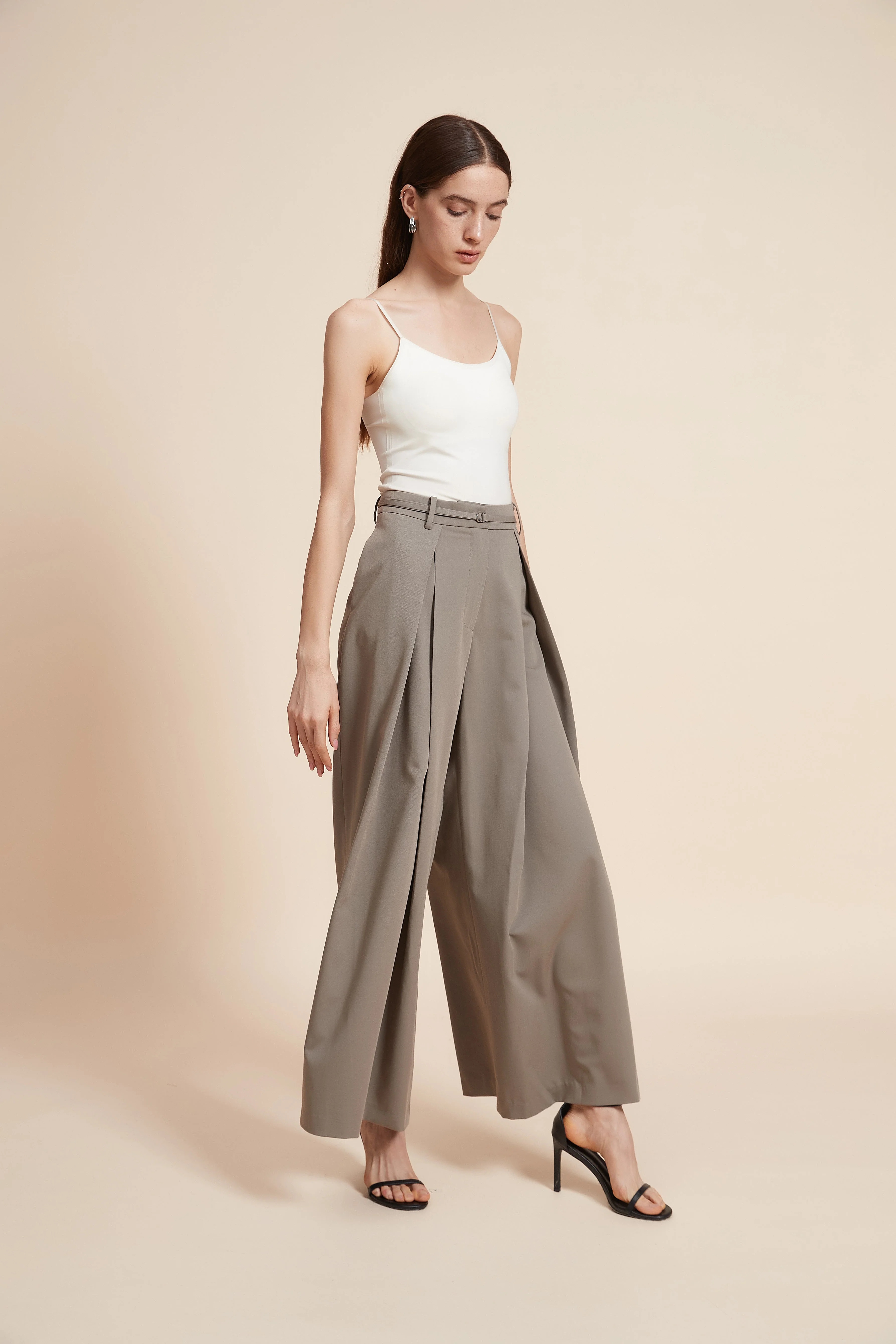 Wide Leg Plain Trousers - Image 2