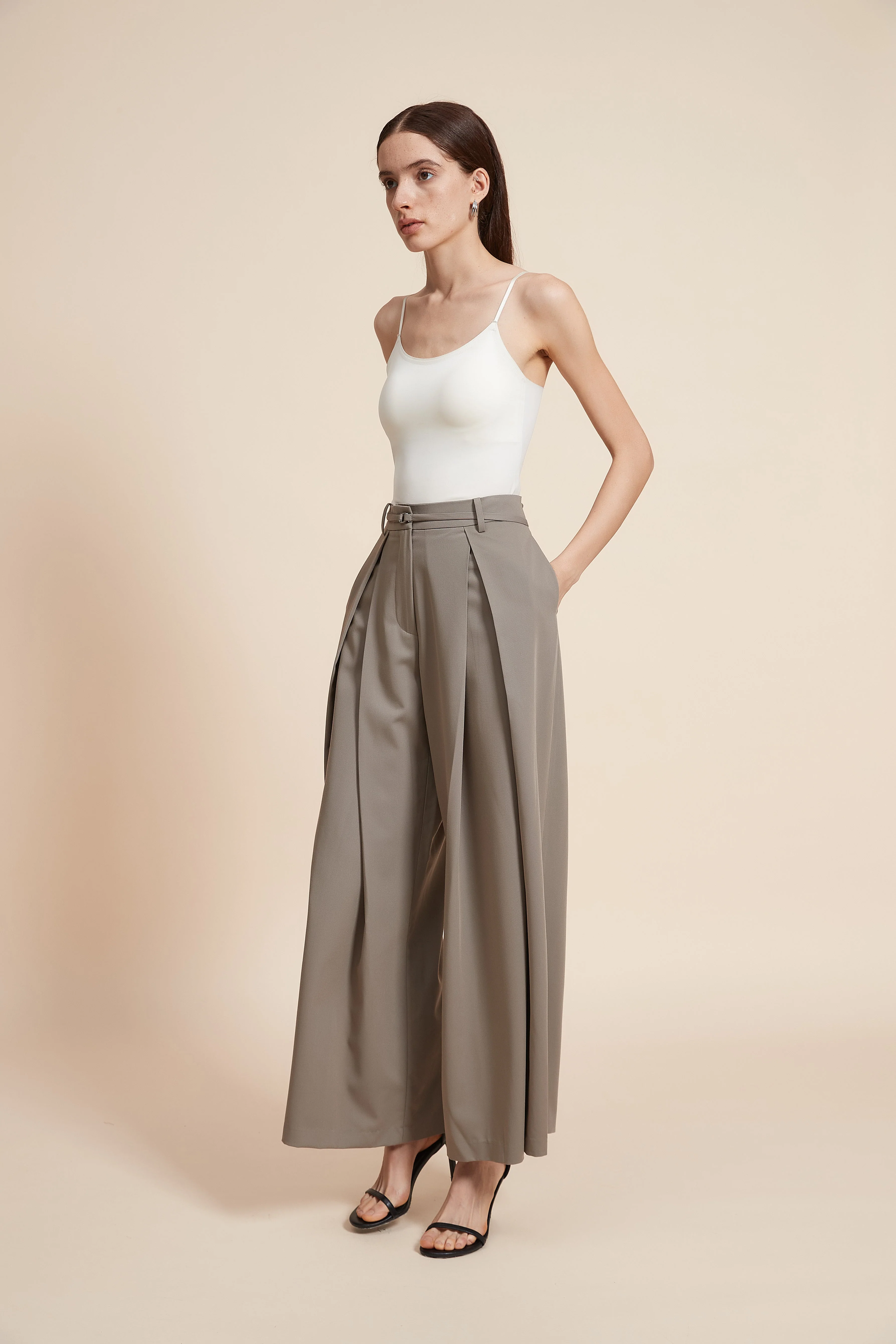 Wide Leg Plain Trousers - Image 3