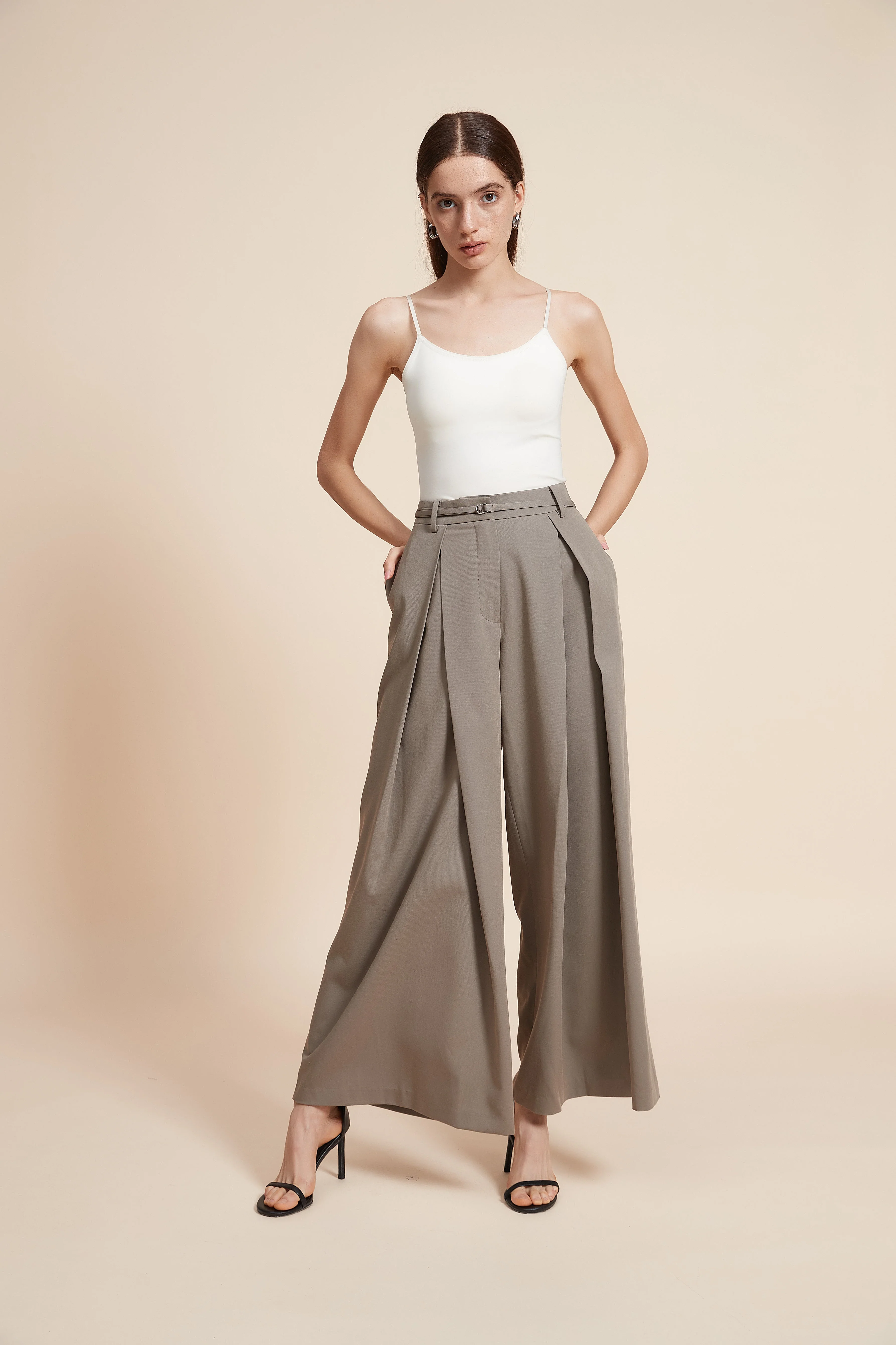 Wide Leg Plain Trousers - Image 4