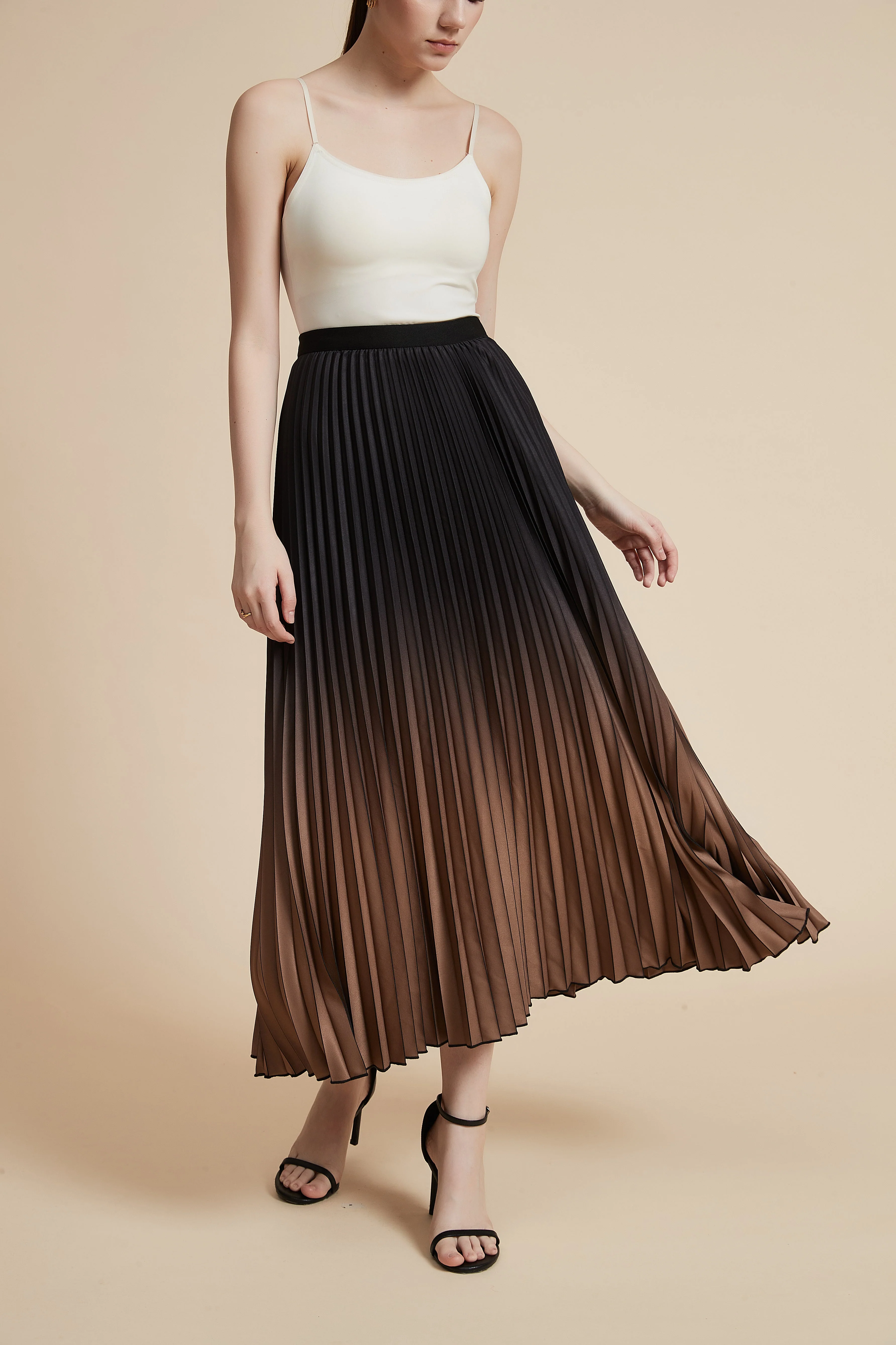 Colorful Pleated Midi Skirt - Image 2