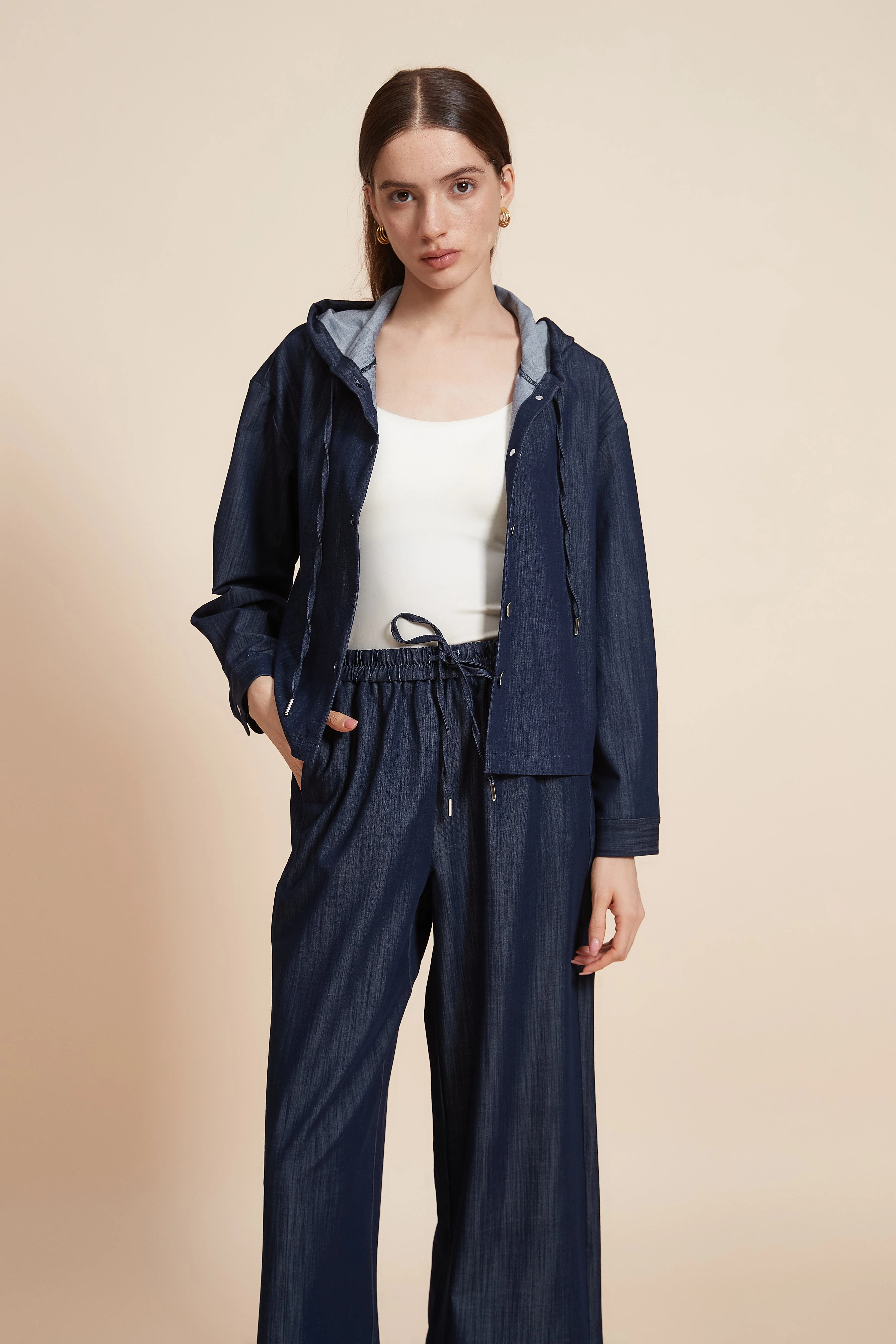 Plain Long Sleeve Denim Jacket