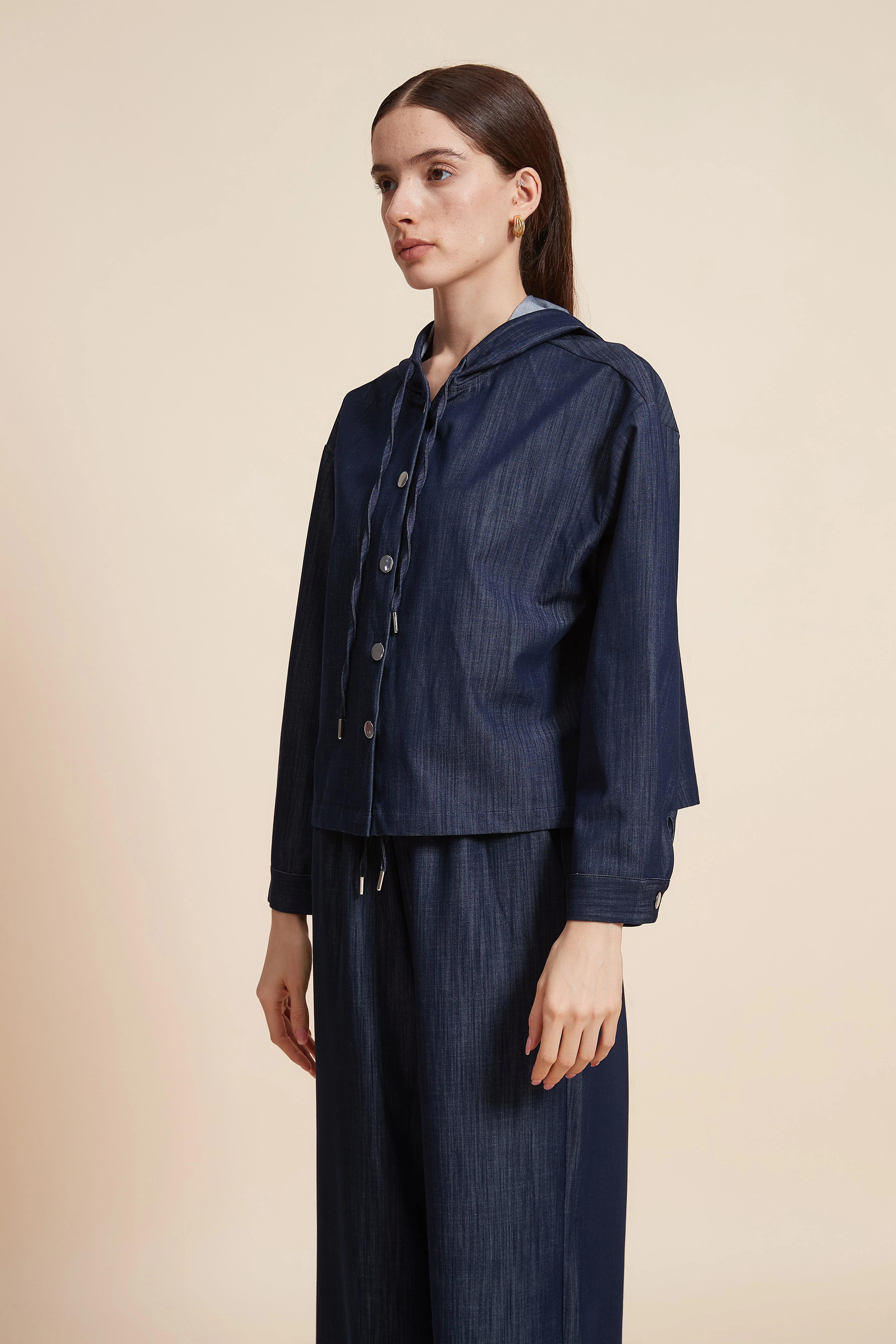 Plain Long Sleeve Denim Jacket - Image 3