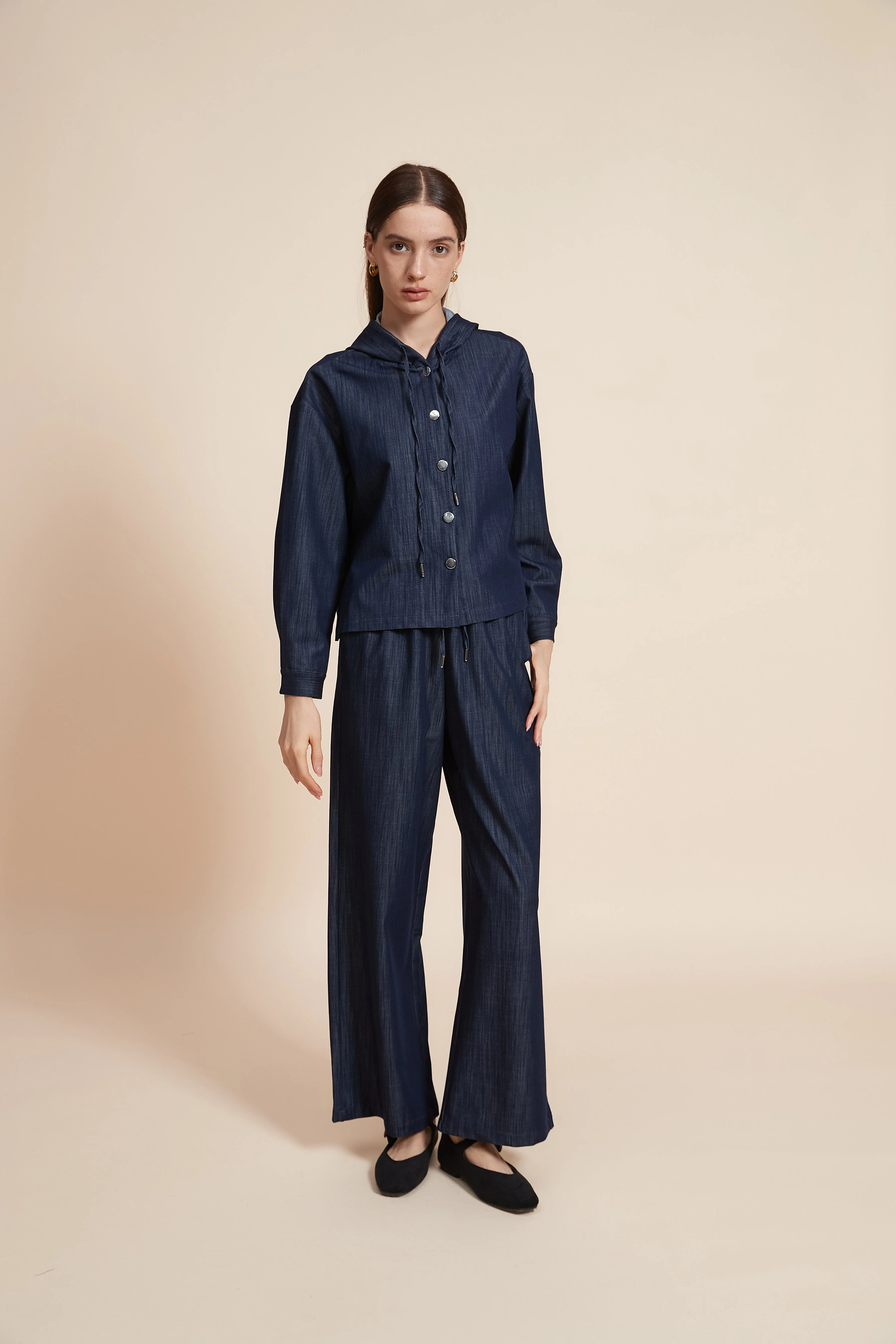 Plain Long Sleeve Denim Jacket - Image 4