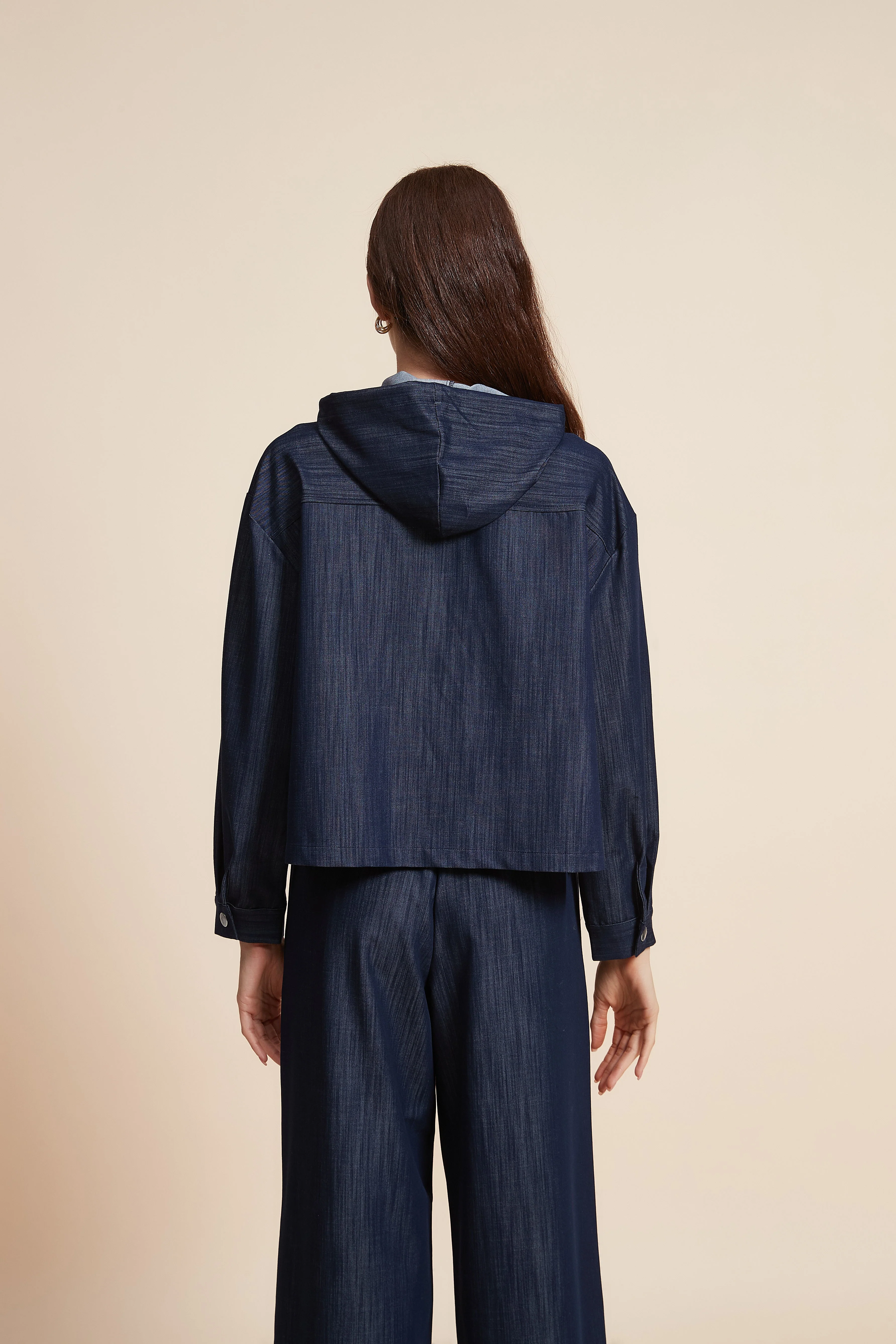 Plain Long Sleeve Denim Jacket - Image 6