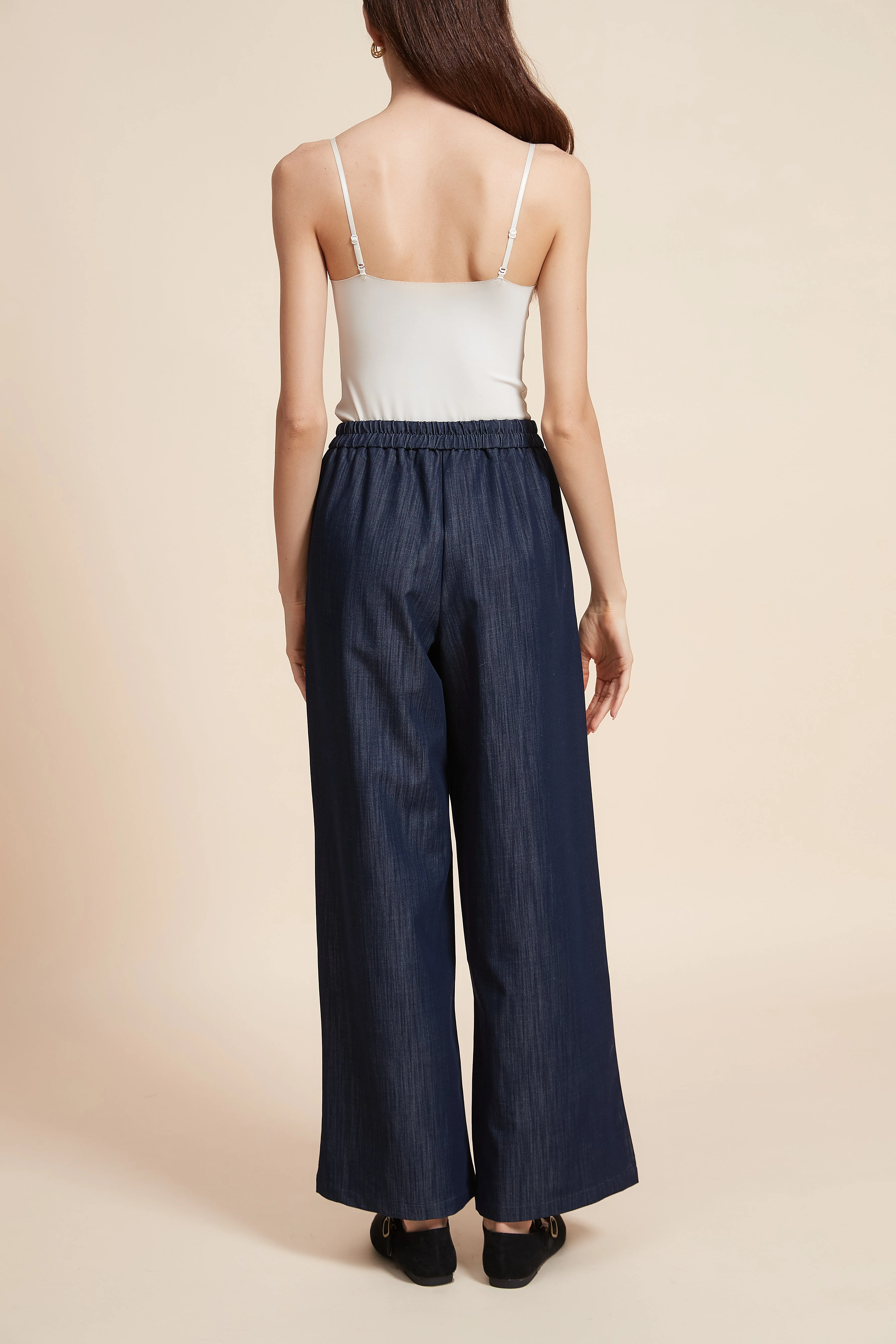 Plain Wide-Leg Long Pants - Image 6