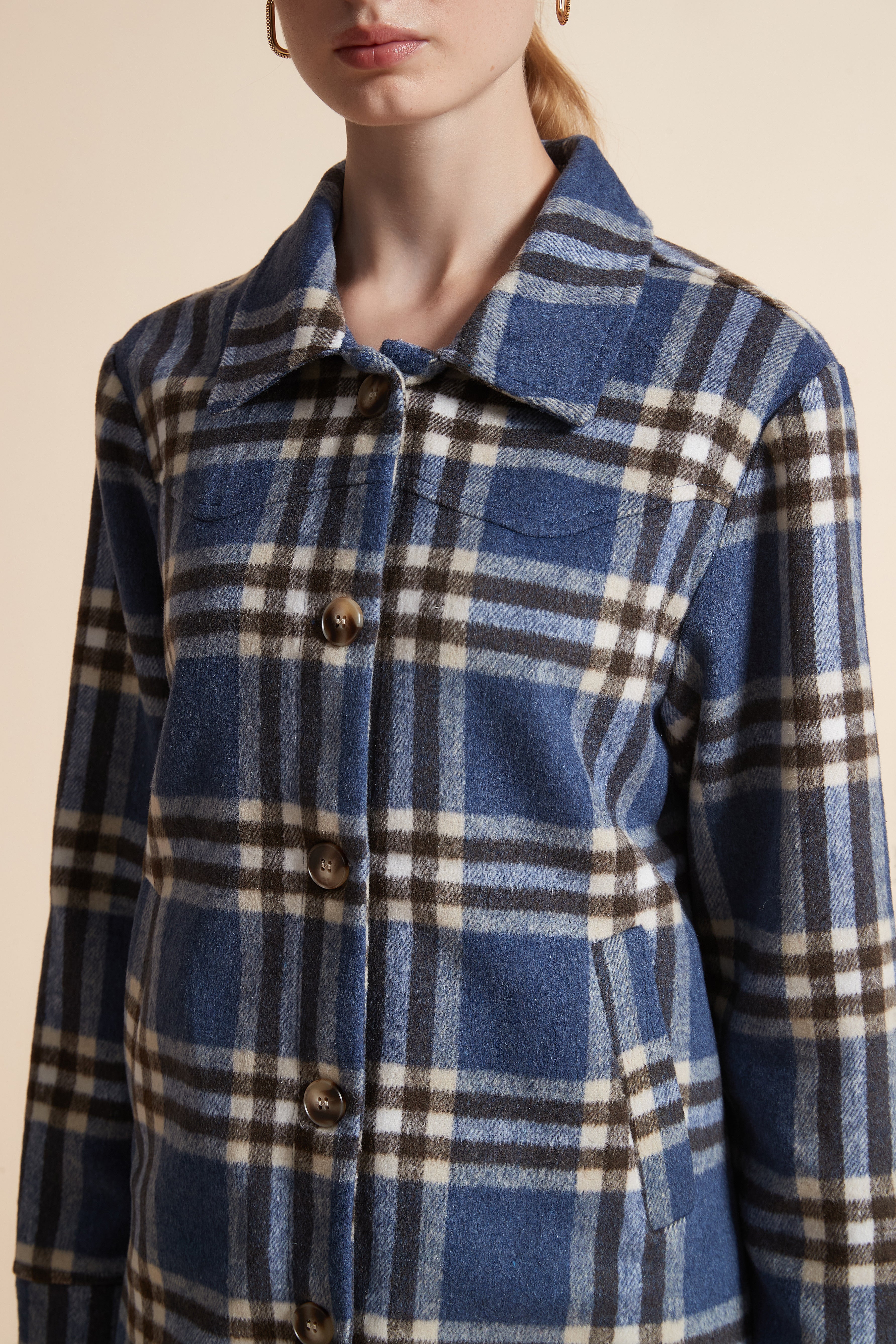 Checkered Button-Front Top - Image 2