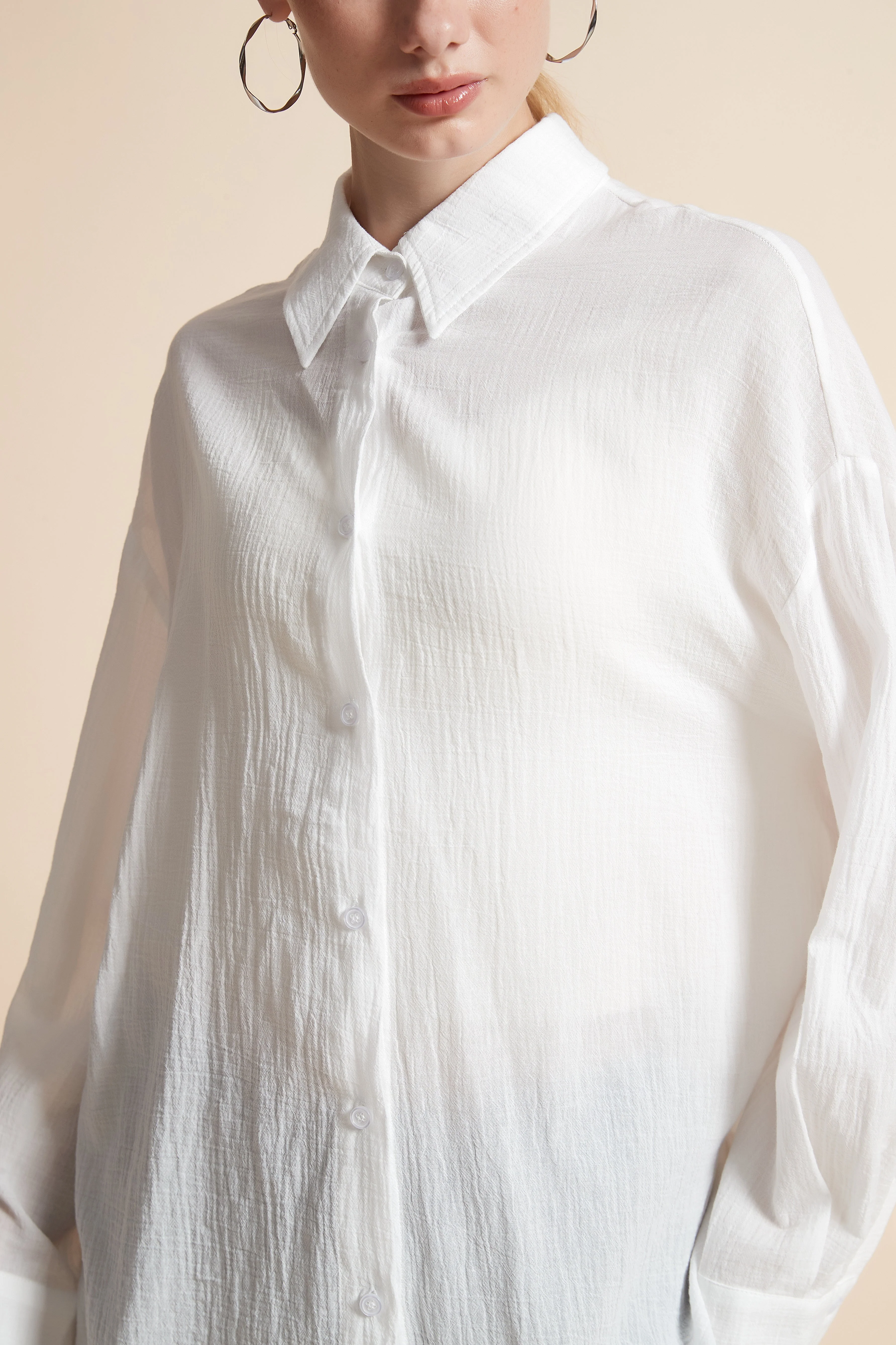Solid Button-Front Top - Image 4