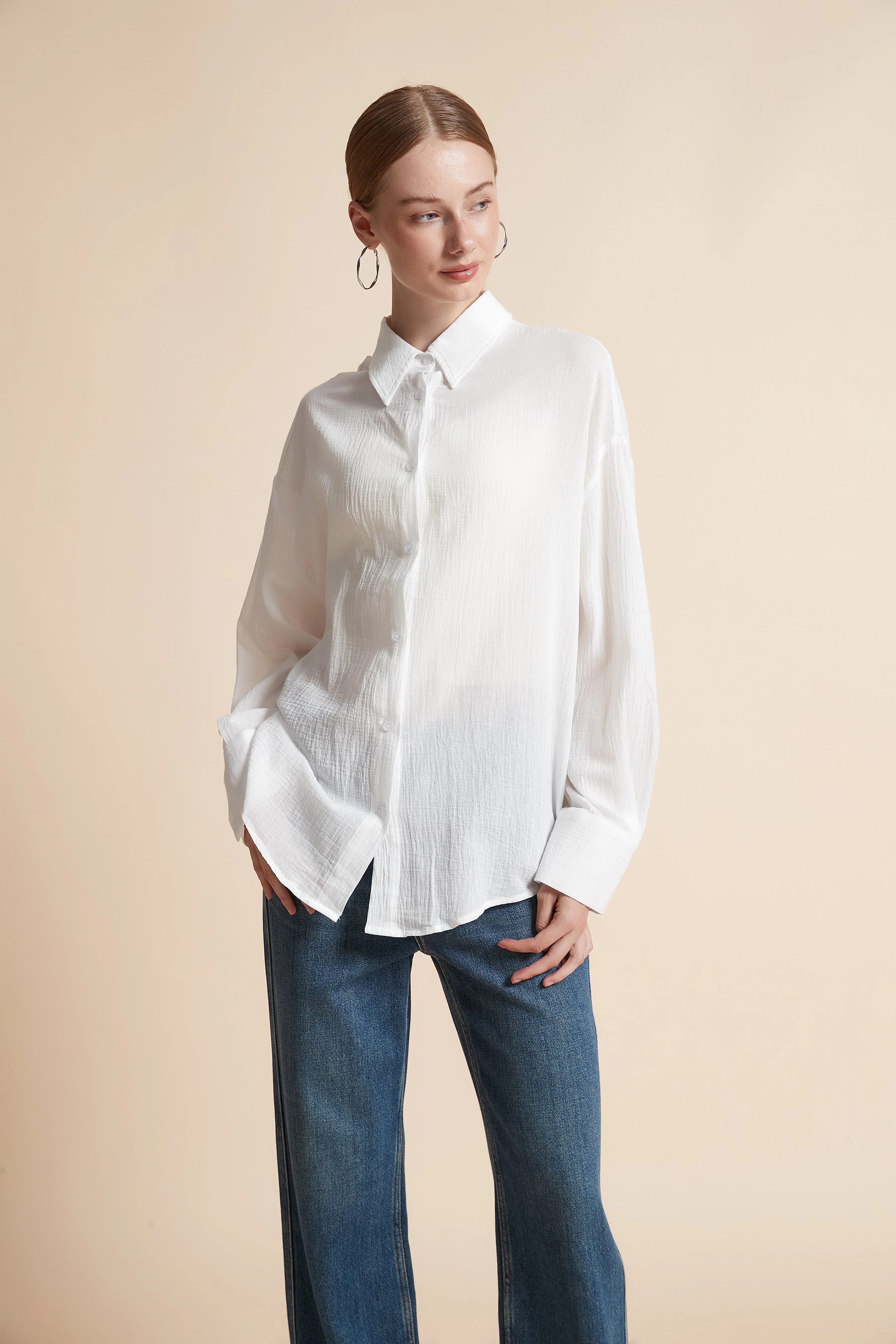 Solid Button-Front Top - Image 8