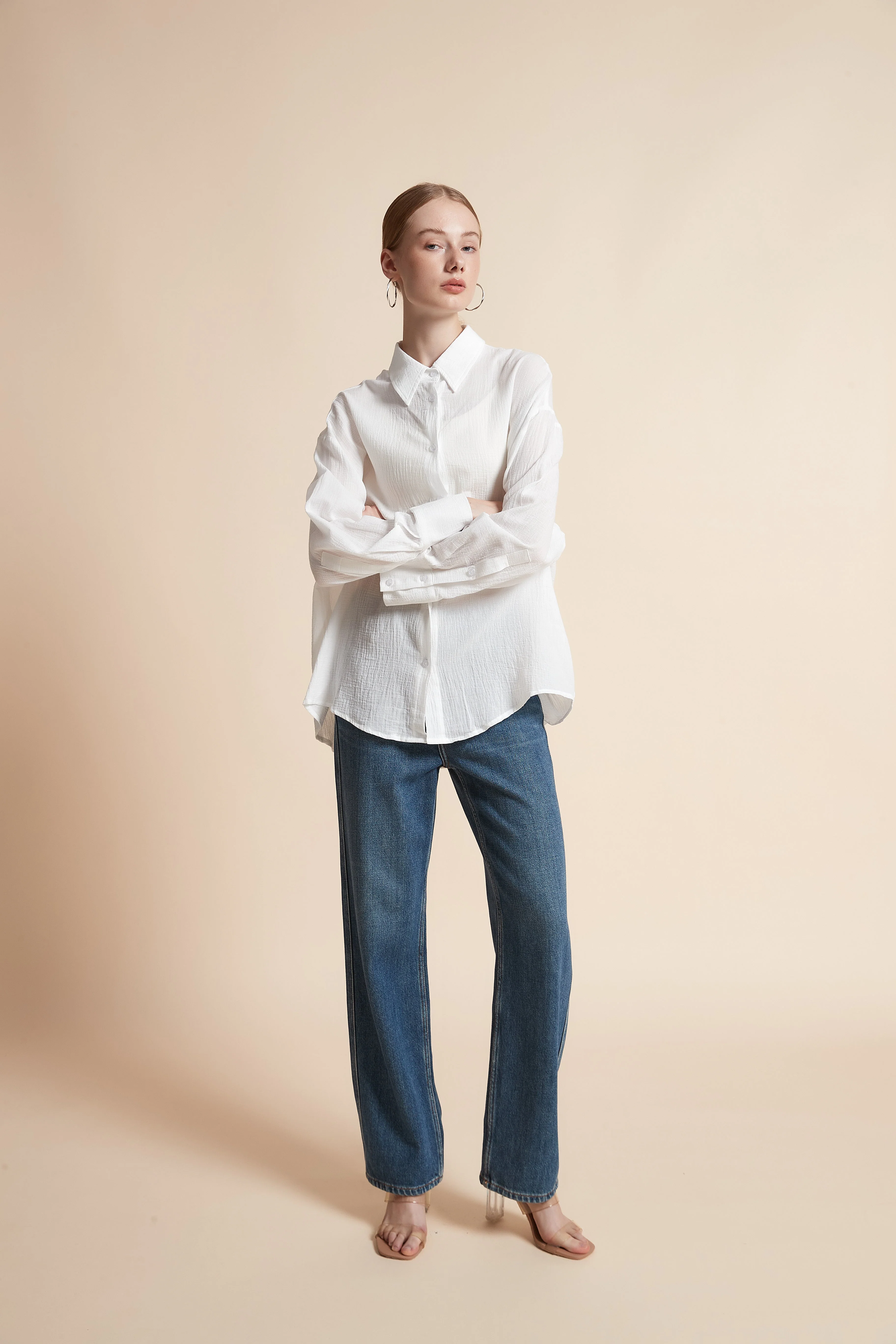 Solid Button-Front Top - Image 9