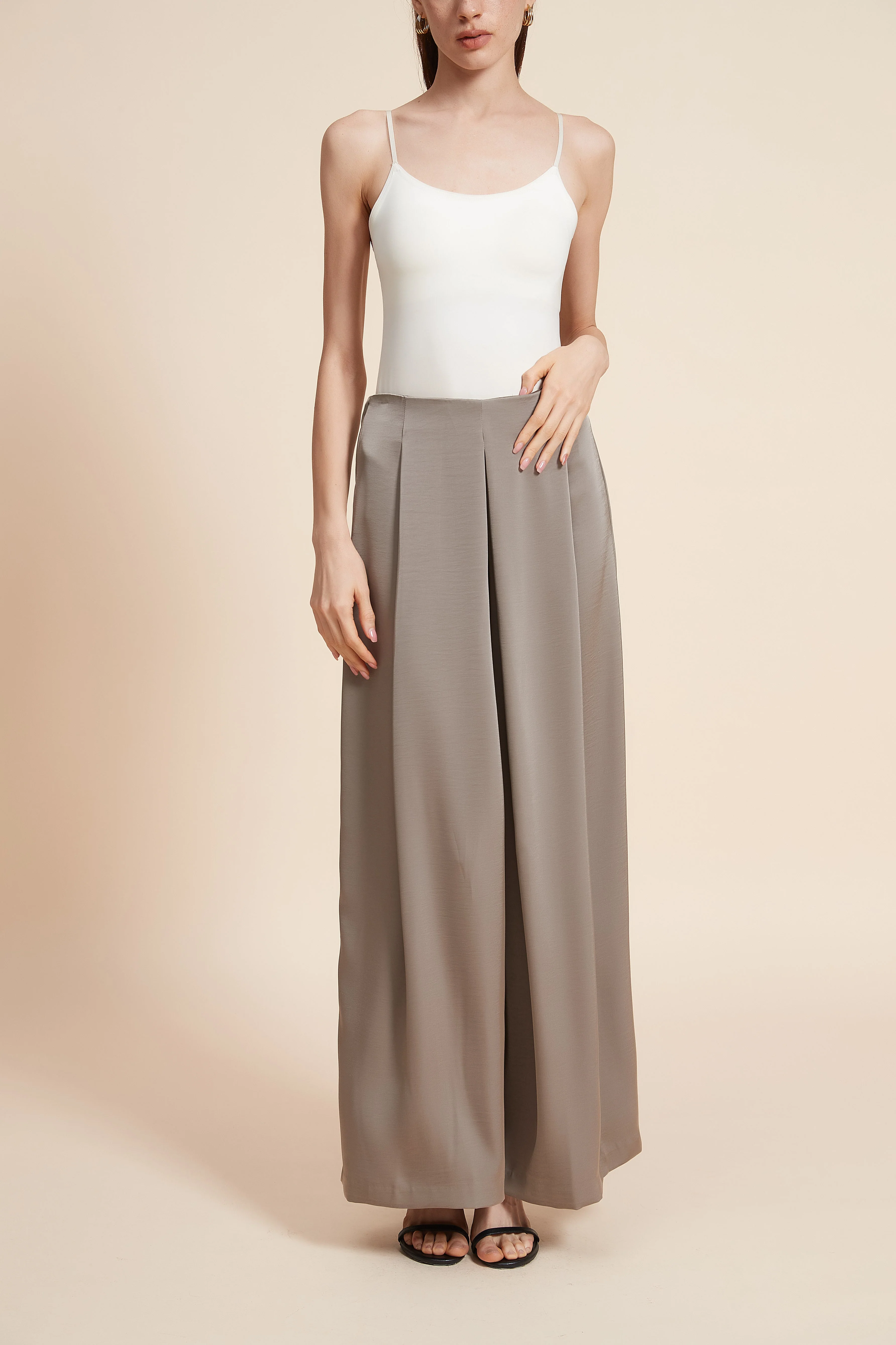 Print Wide-Leg Long Trousers - Image 2