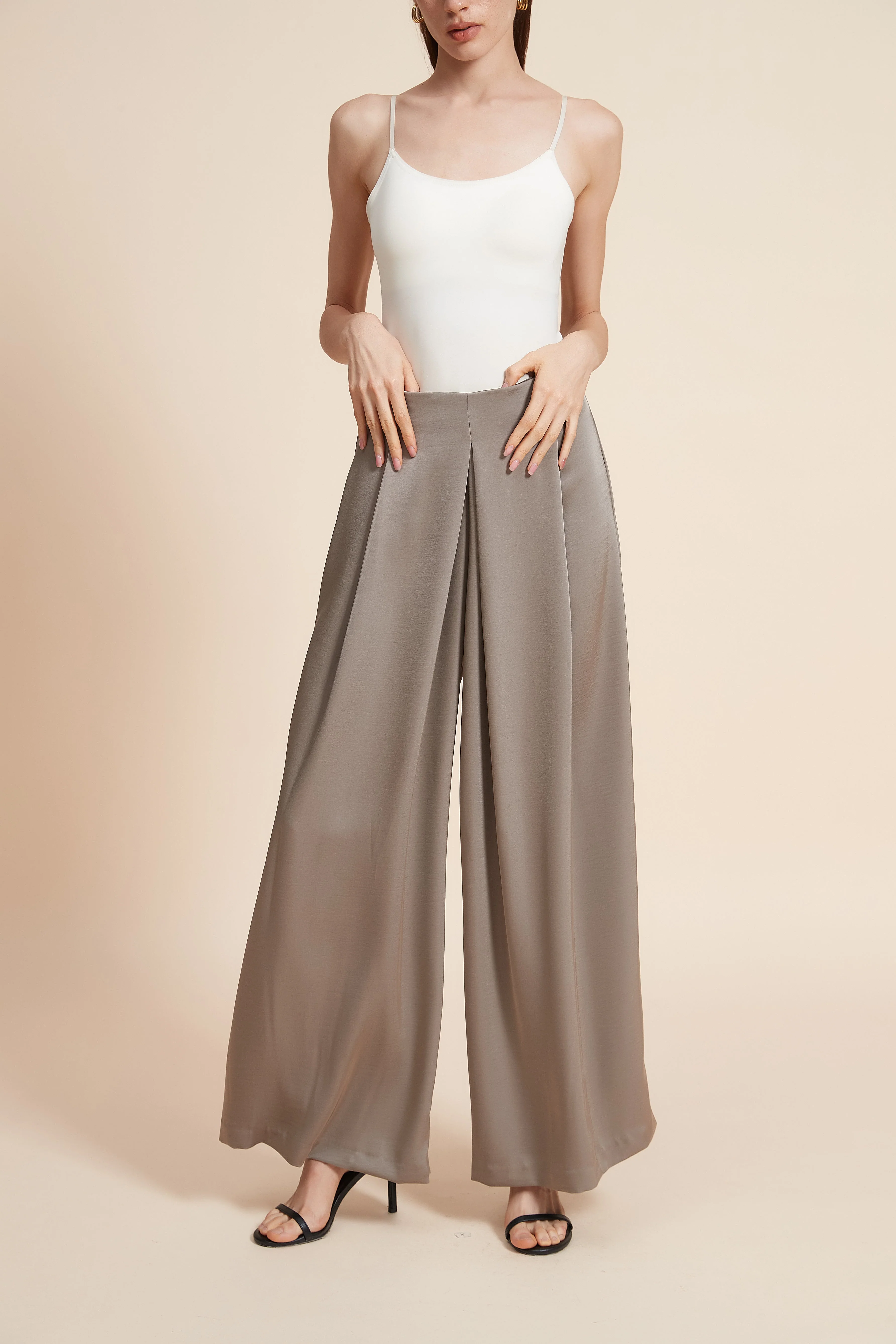 Print Wide-Leg Long Trousers - Image 4