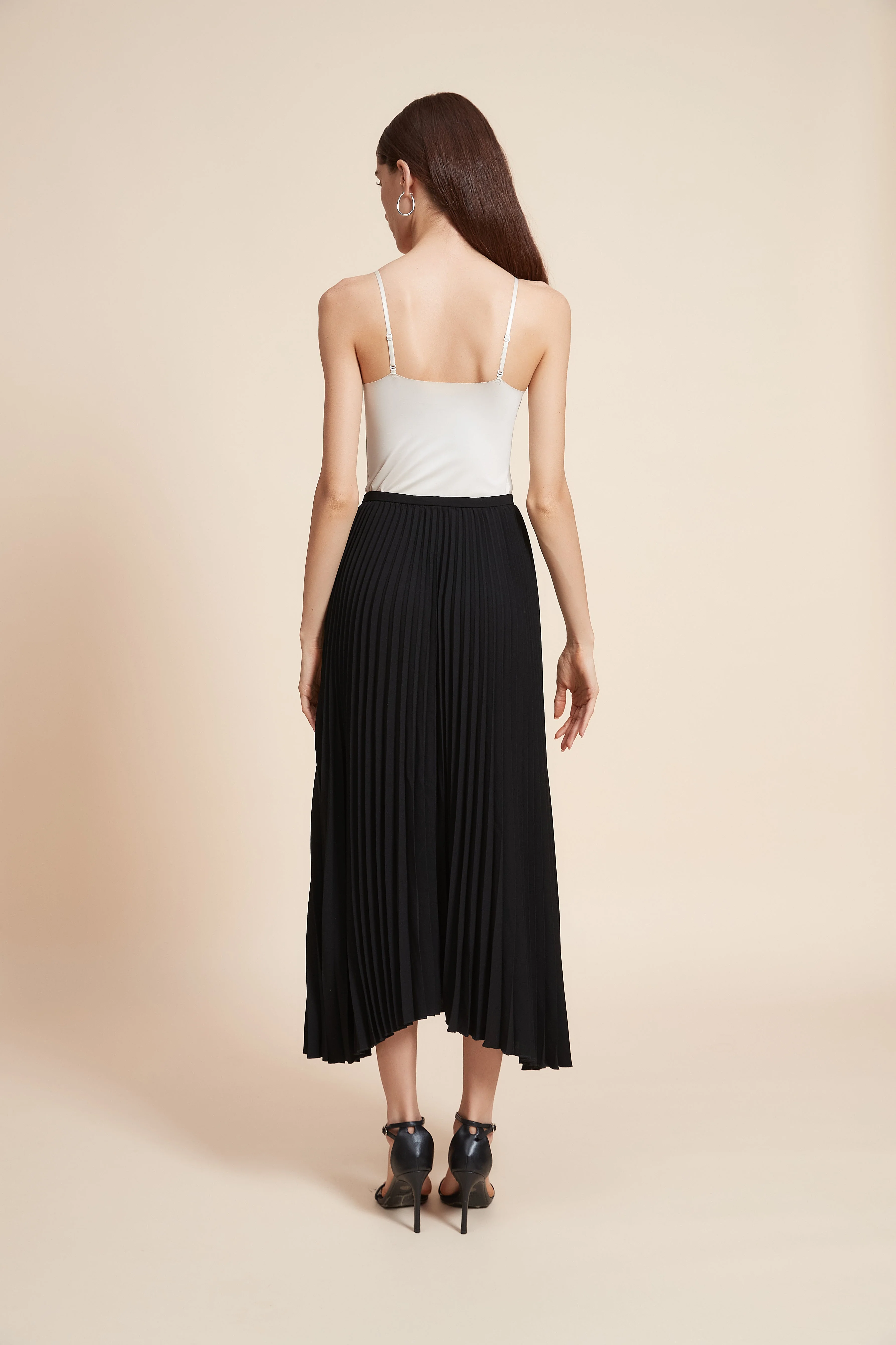 Plain Pleated Midi Skirt - Image 11
