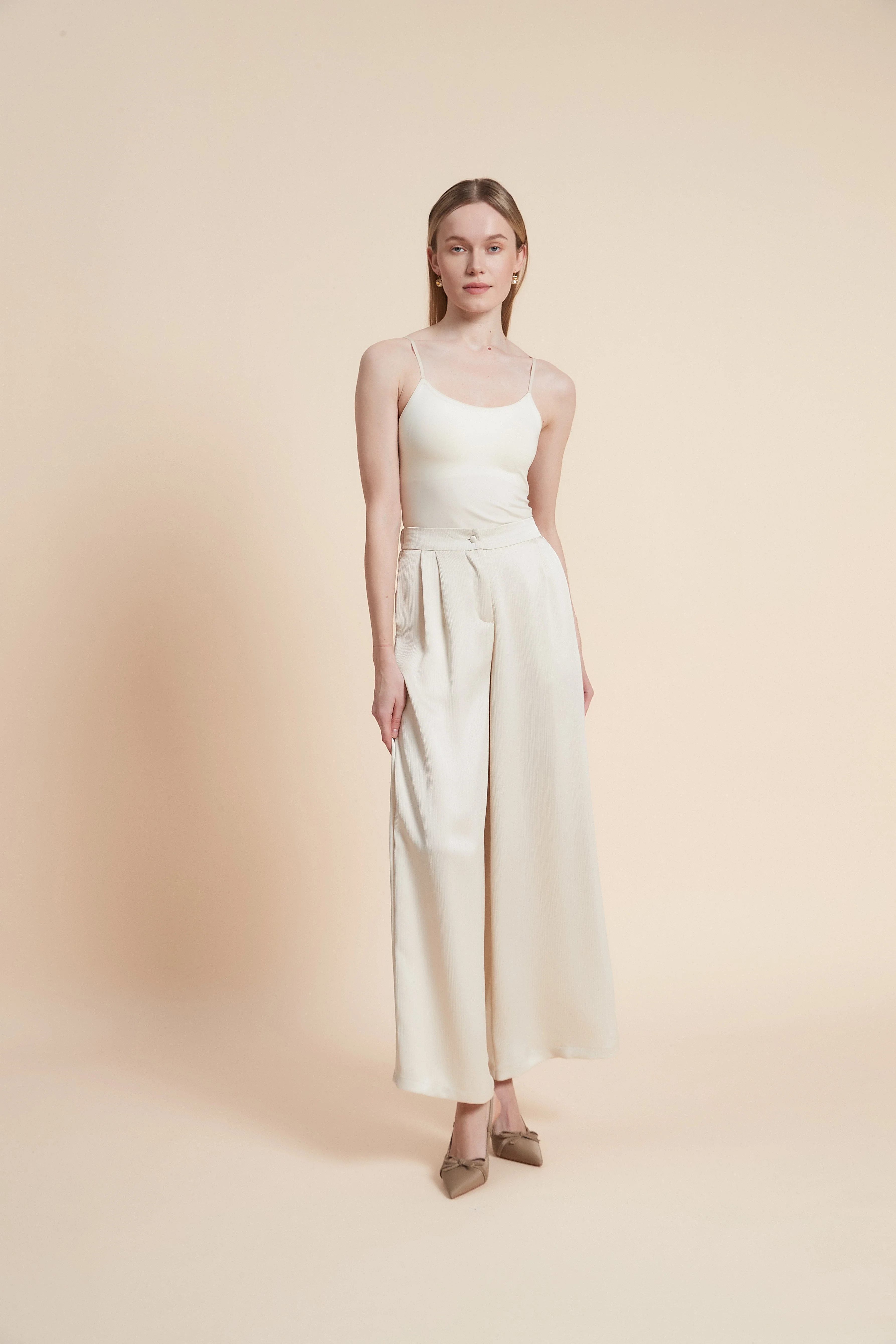 Widel Leg Plain Leggings - Image 4