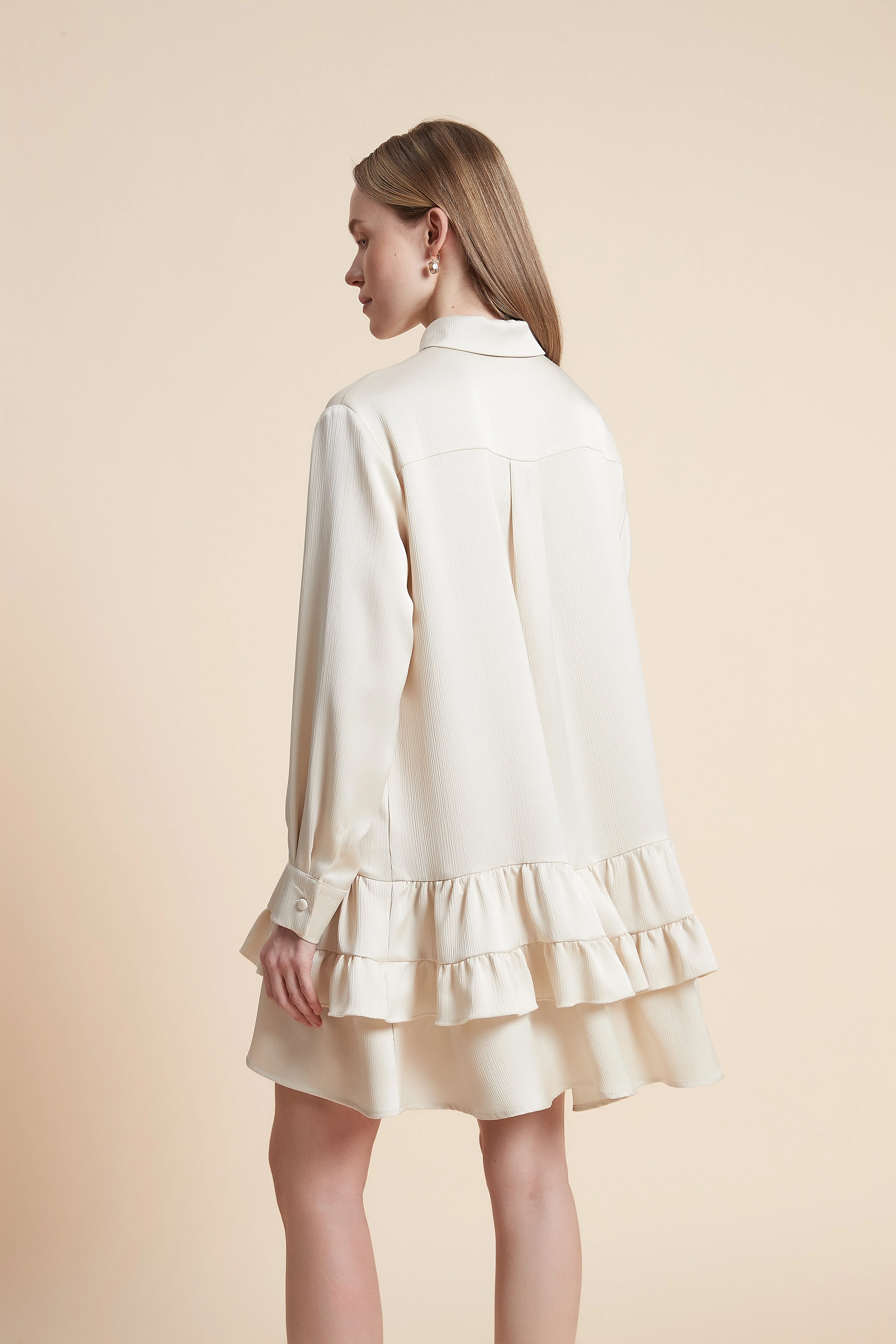 Long Sleeve Ruffled Mini Dress - Image 8