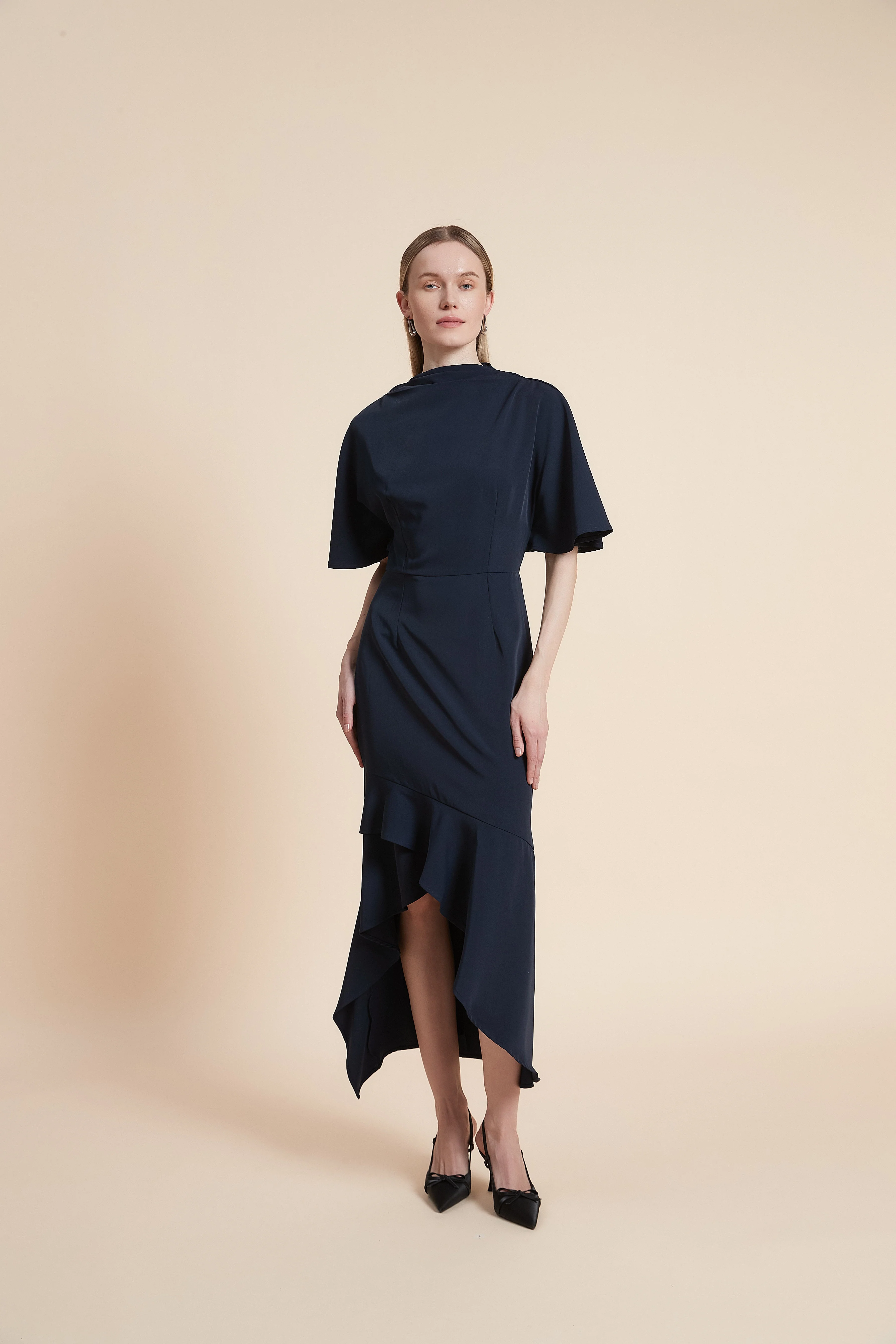 Dress Midi Short-Sleeved Ruffled Top - Image 2