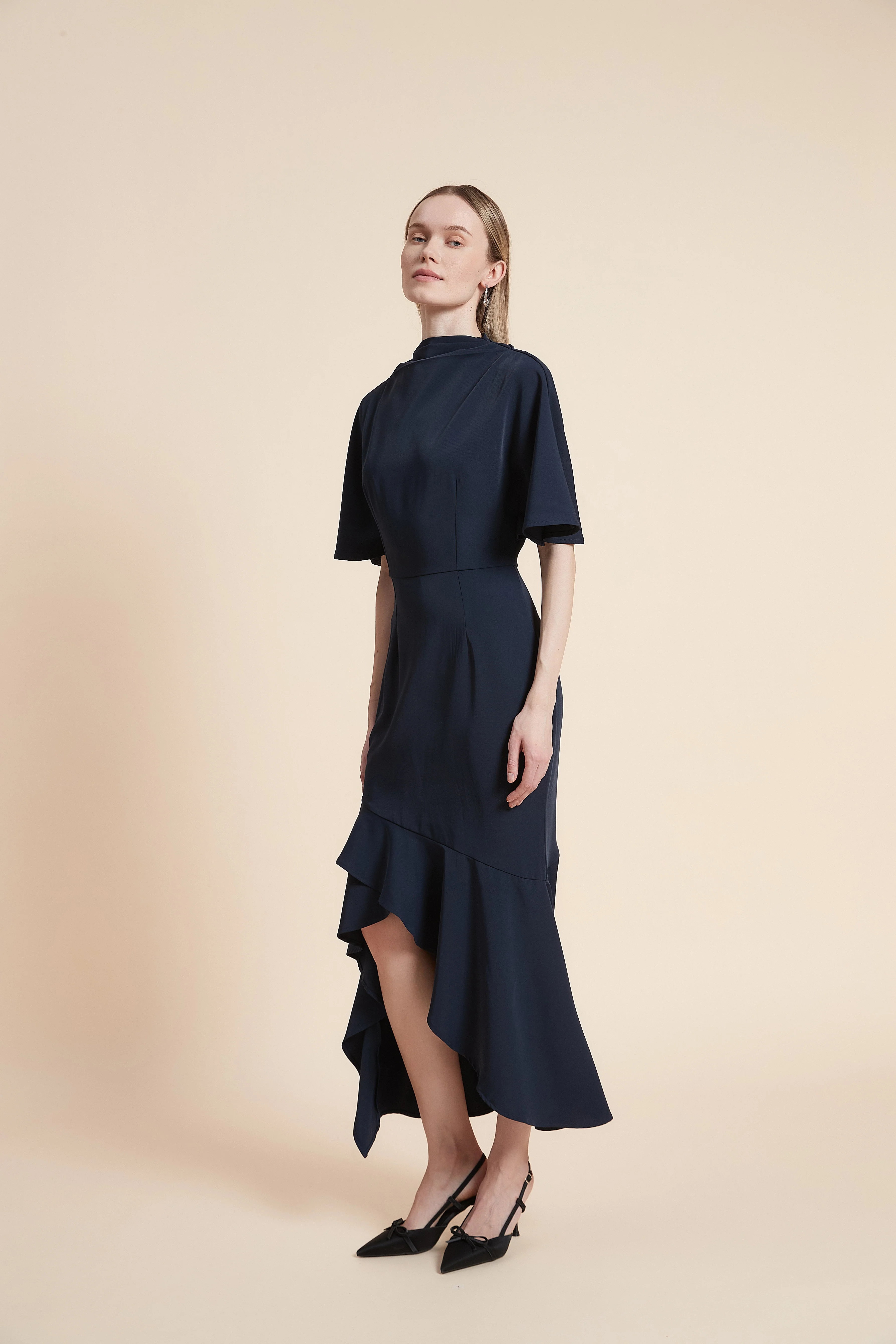 Dress Midi Short-Sleeved Ruffled Top - Image 3