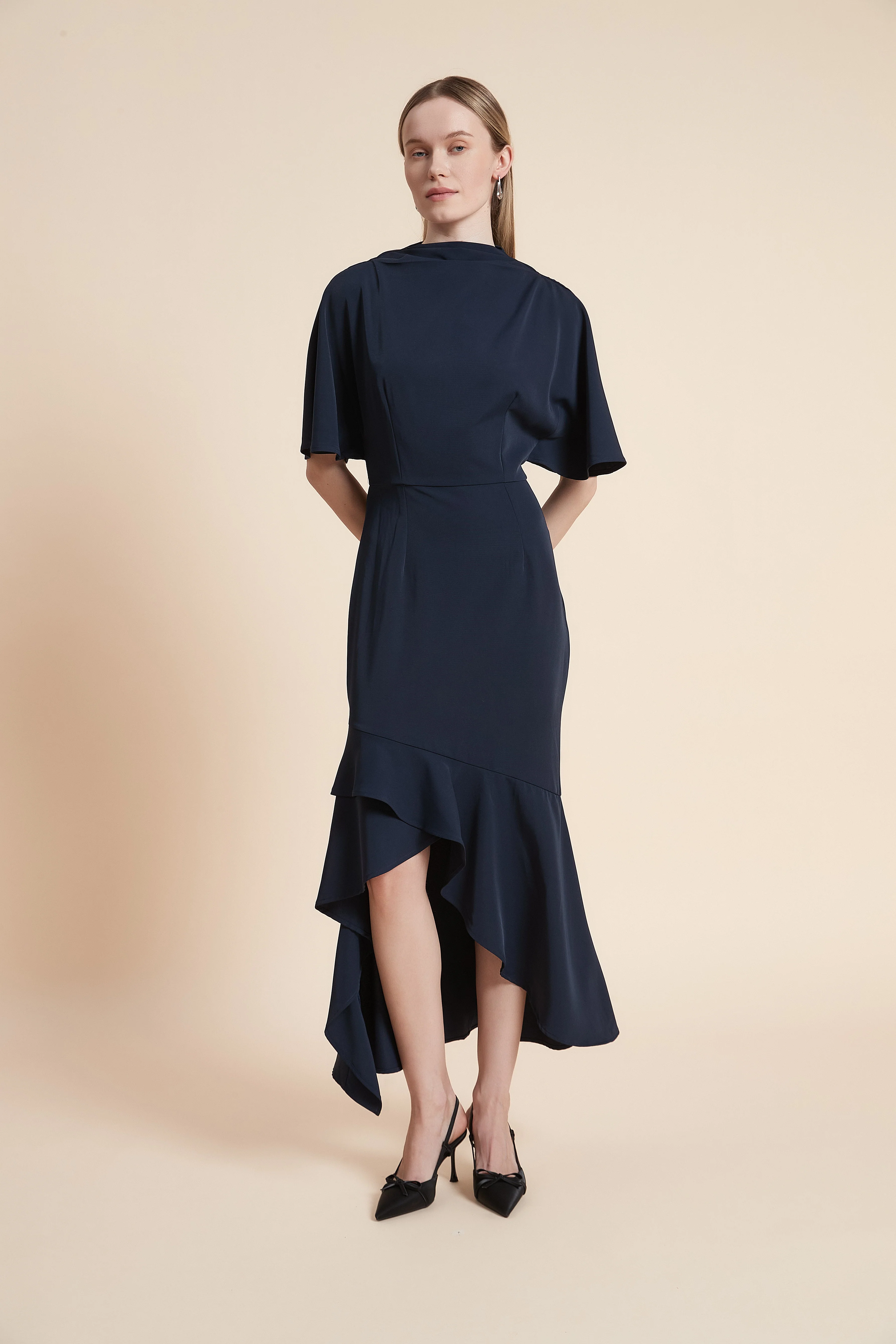 Dress Midi Short-Sleeved Ruffled Top - Image 4