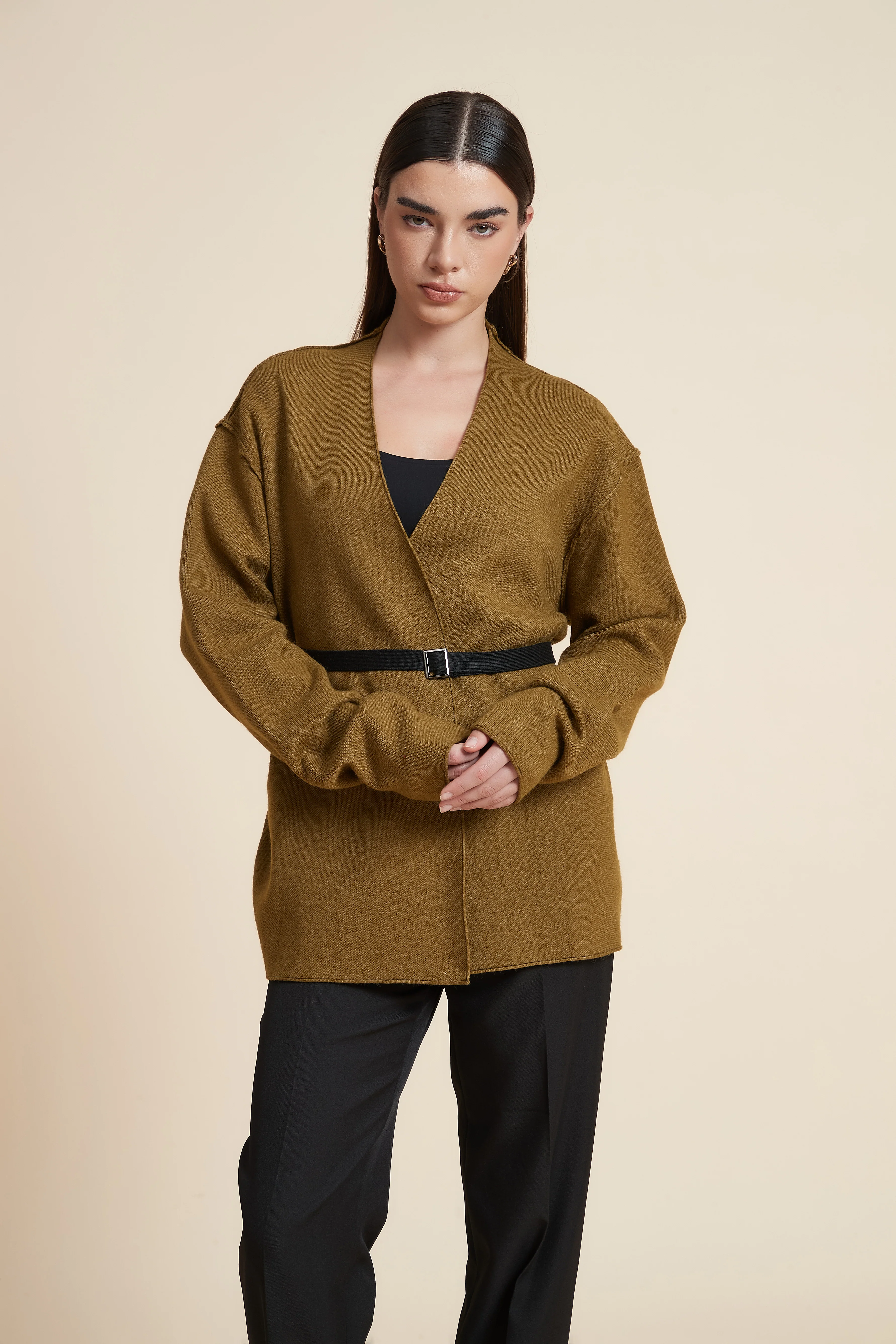 Plain Long Sleeve Oversized Cardigan