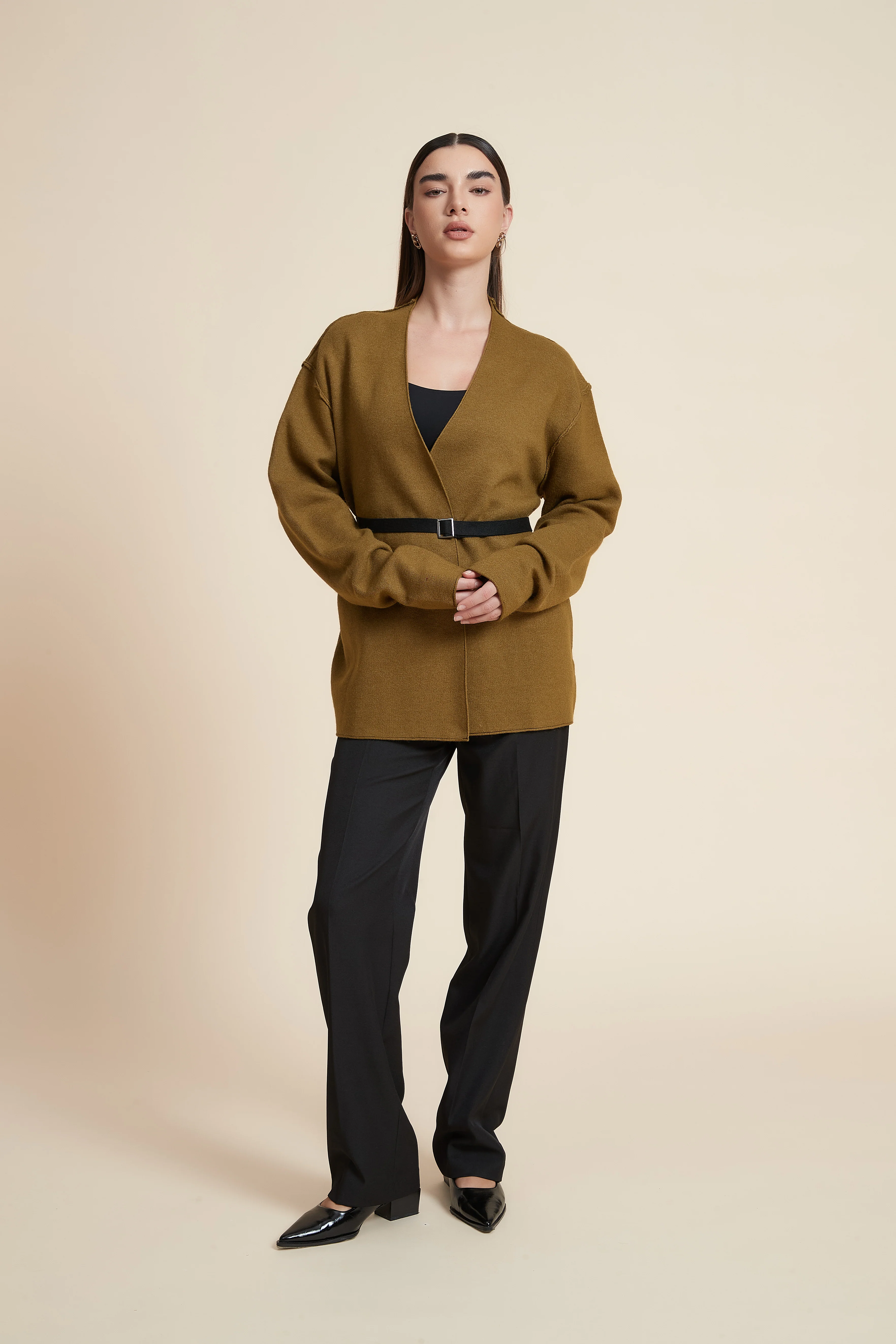 Plain Long Sleeve Oversized Cardigan - Image 3
