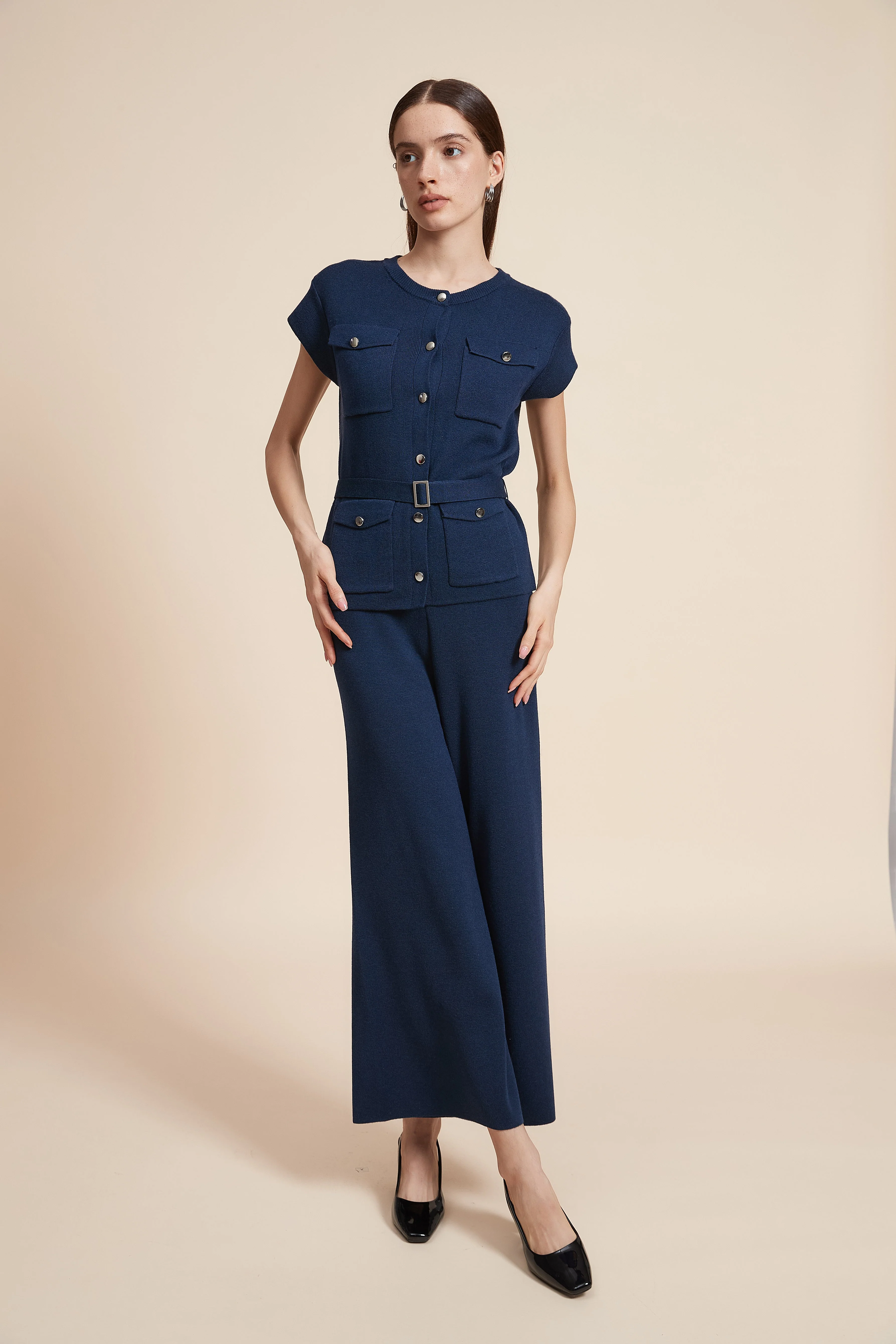 Plain Blouse with Buttons And Pockets - Image 4