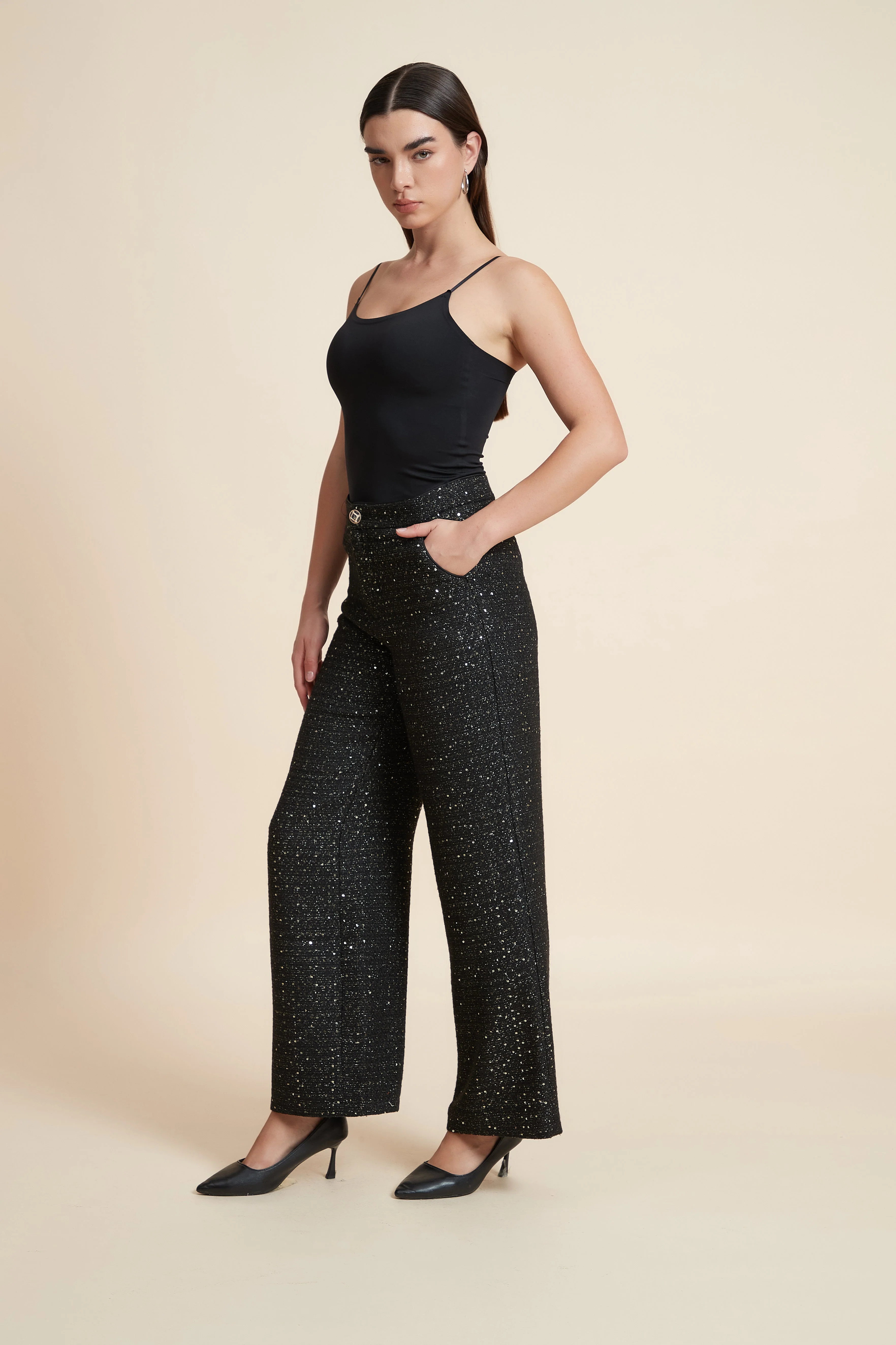 Wide-Leg Polka Dot Trousers - Image 4
