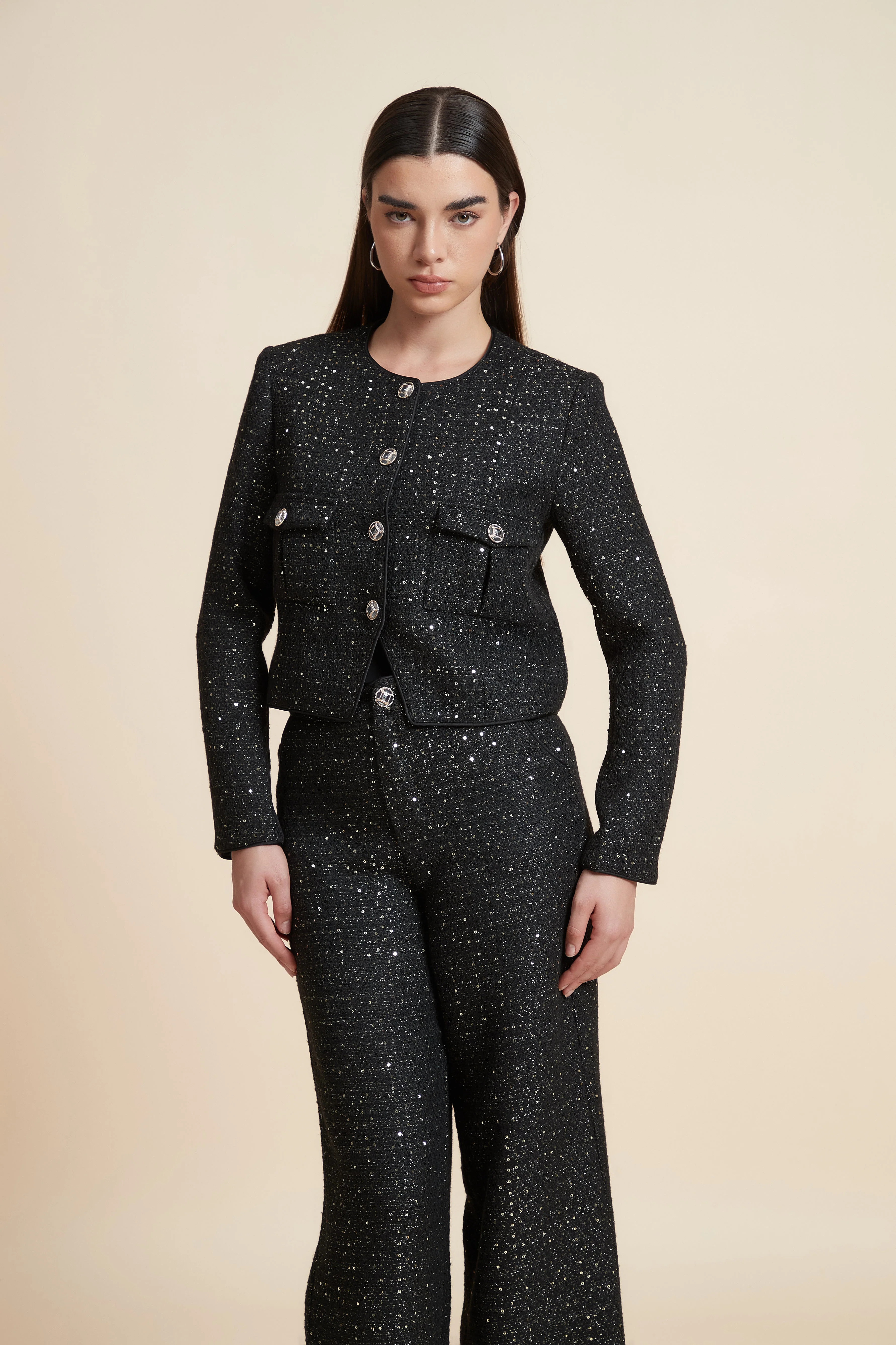 Long Sleeve Jacket with Front Buttons