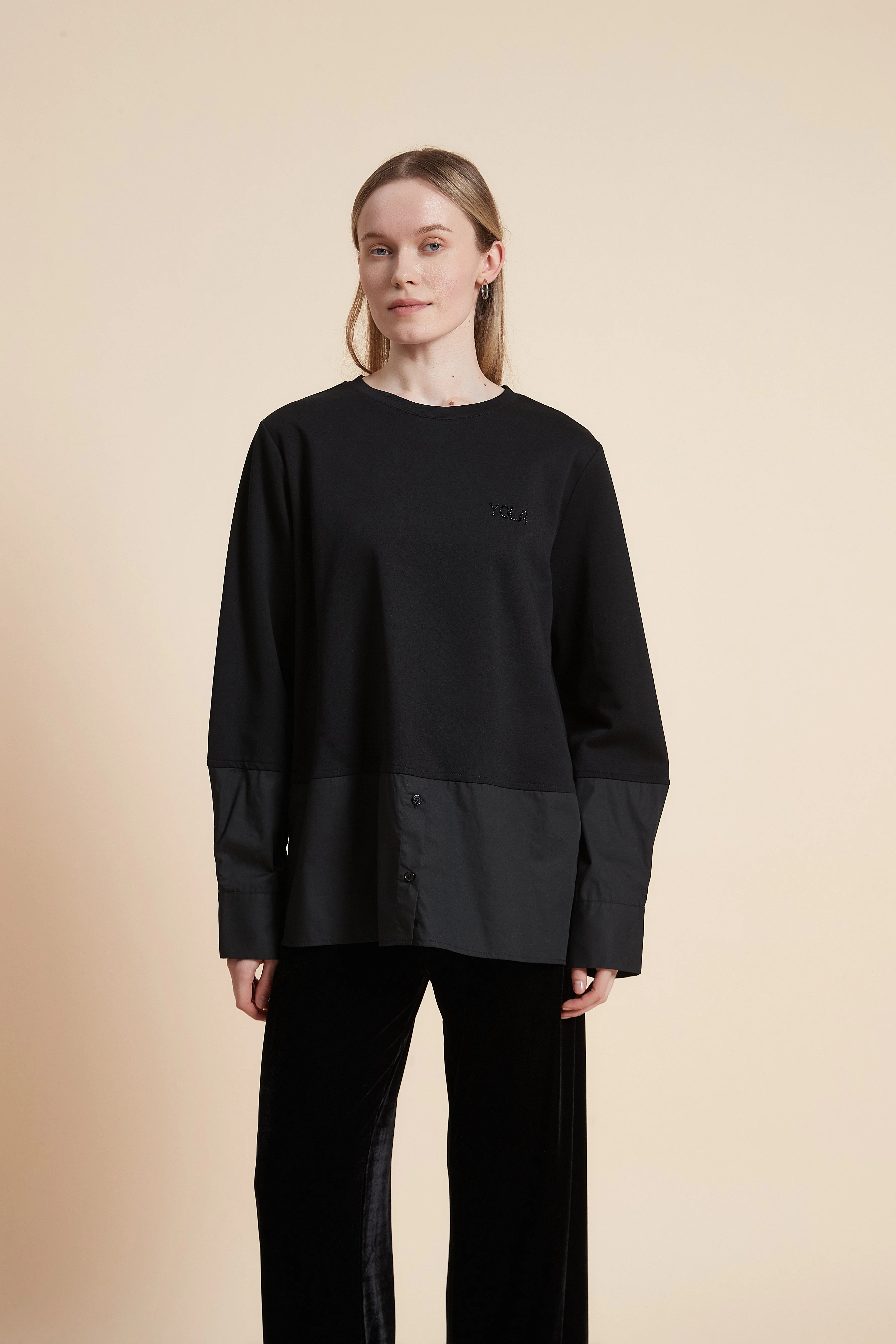 Long Sleeve Button-Up Blouse