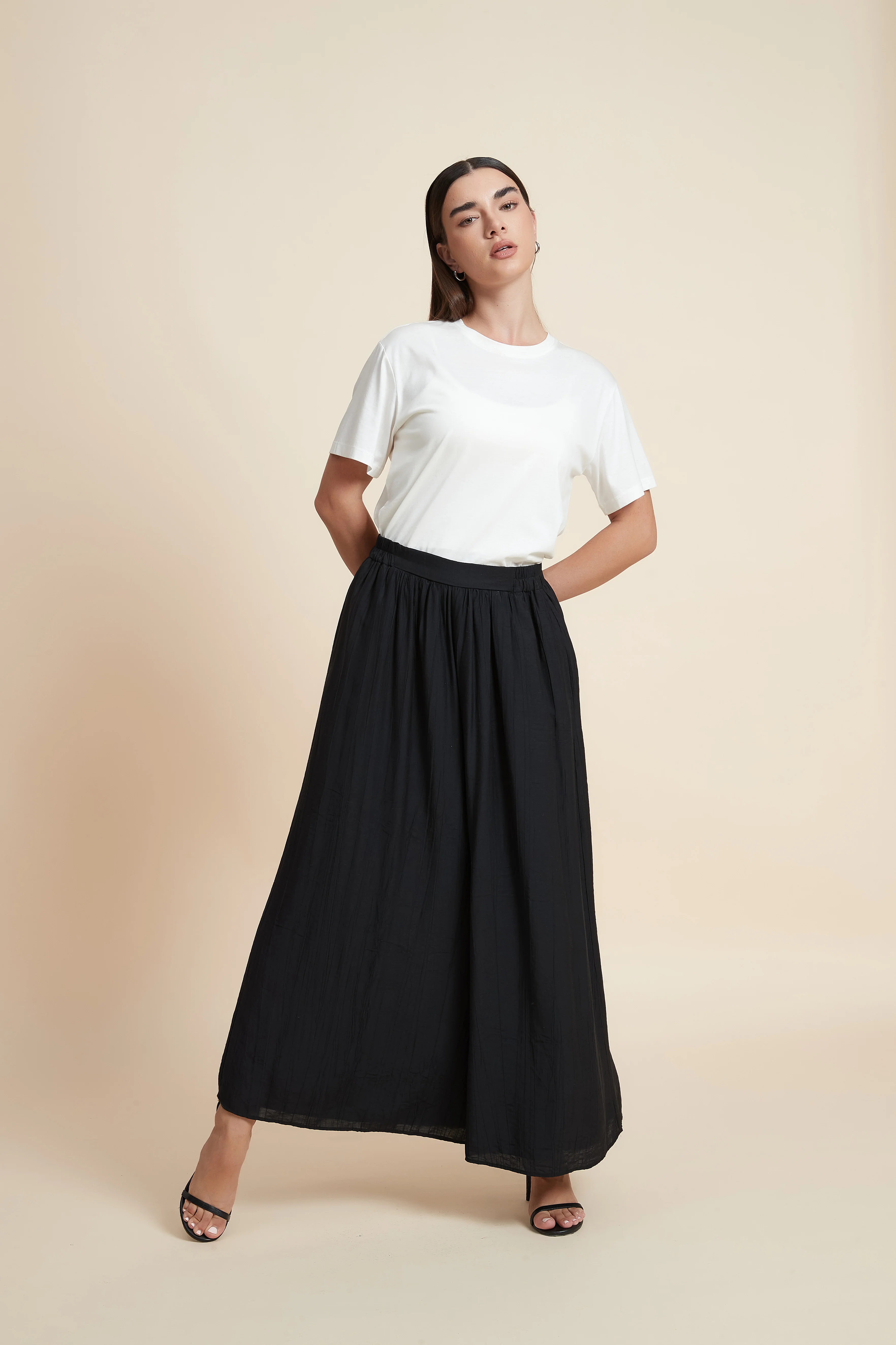 Wide Leg Plain Trousers - Image 4