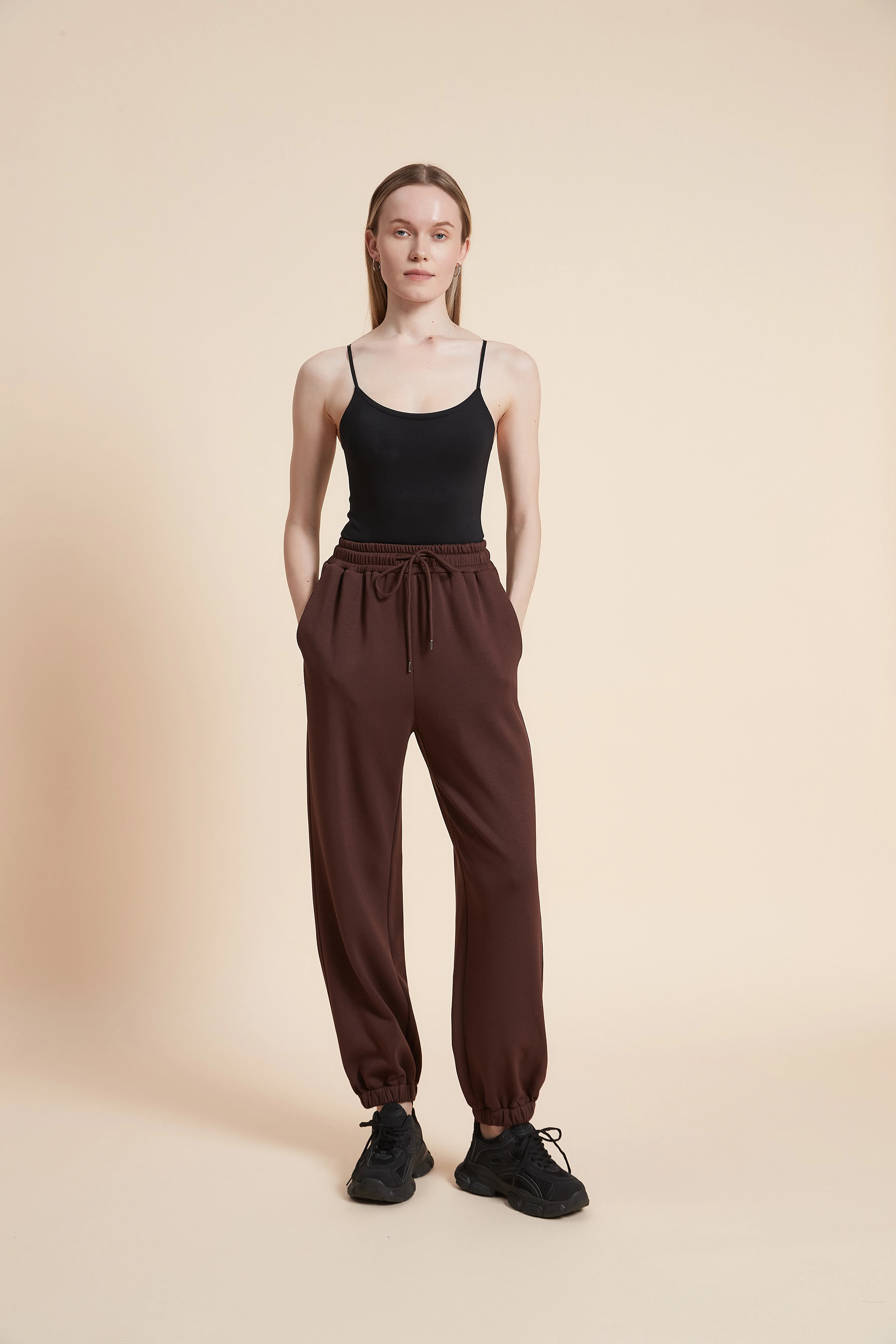 Solid Sweatpants with Drawstring Waist - Image 5