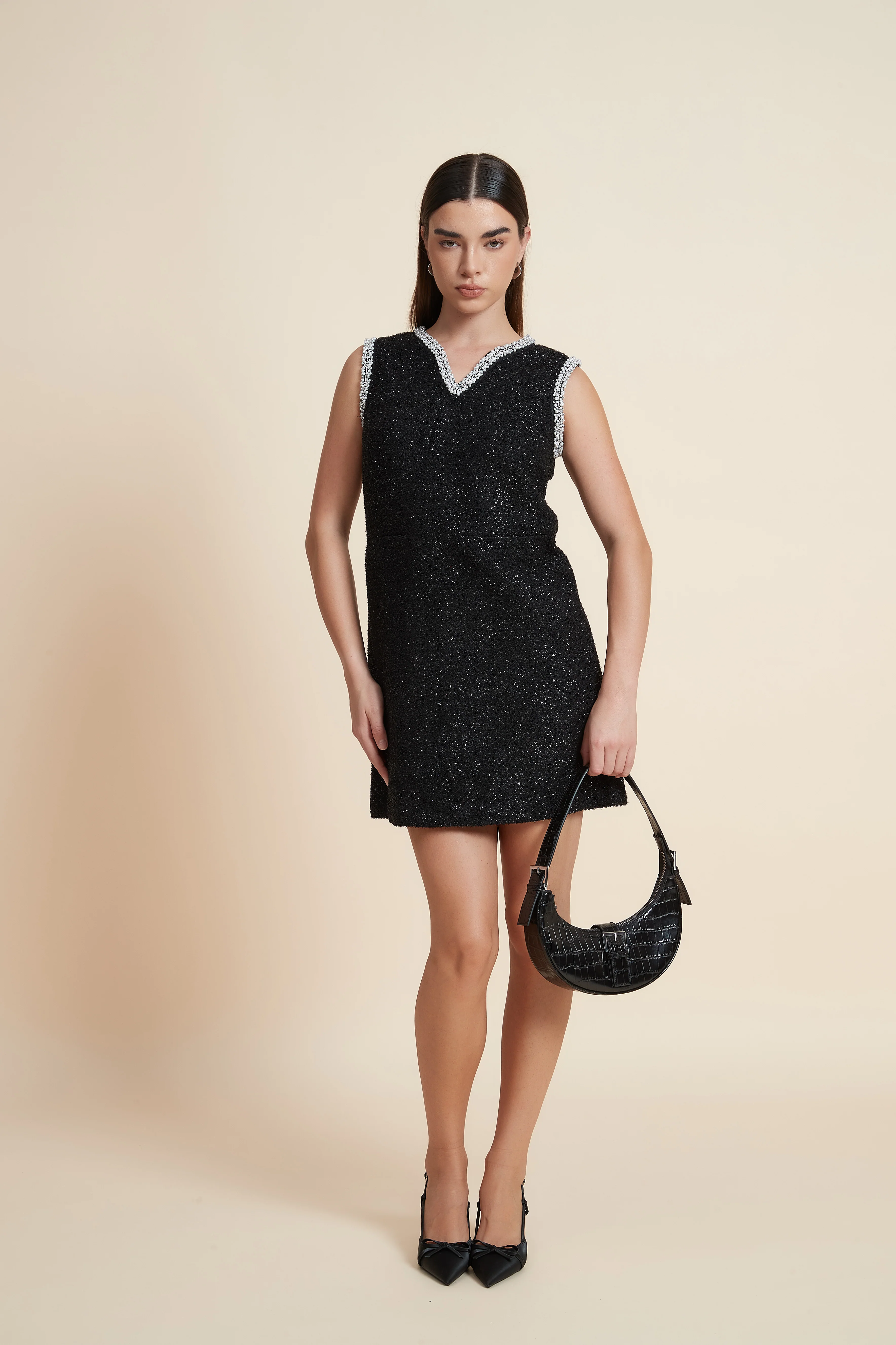 Shiny Sleeveless Short Dress - Image 3