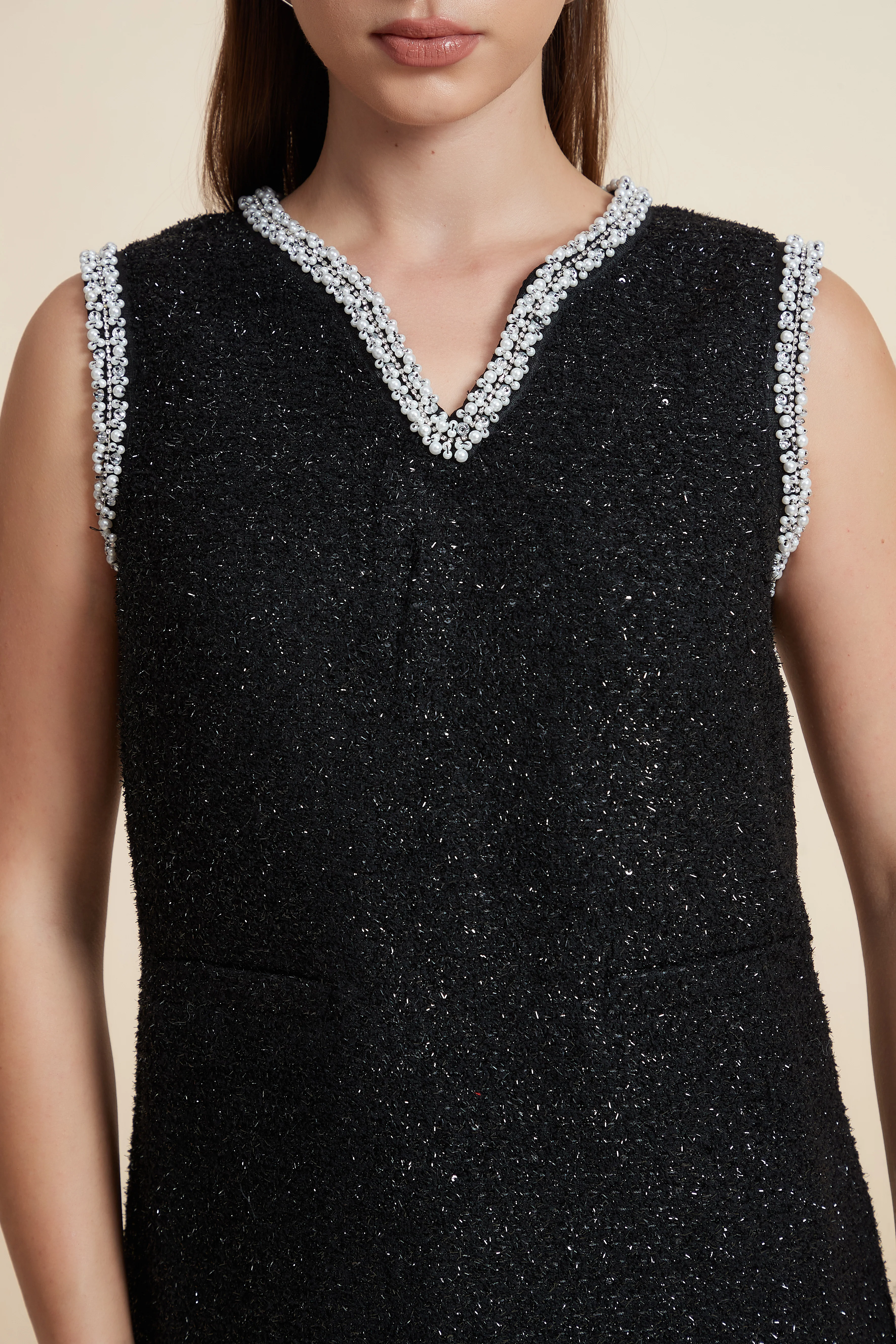 Shiny Sleeveless Short Dress - Image 4