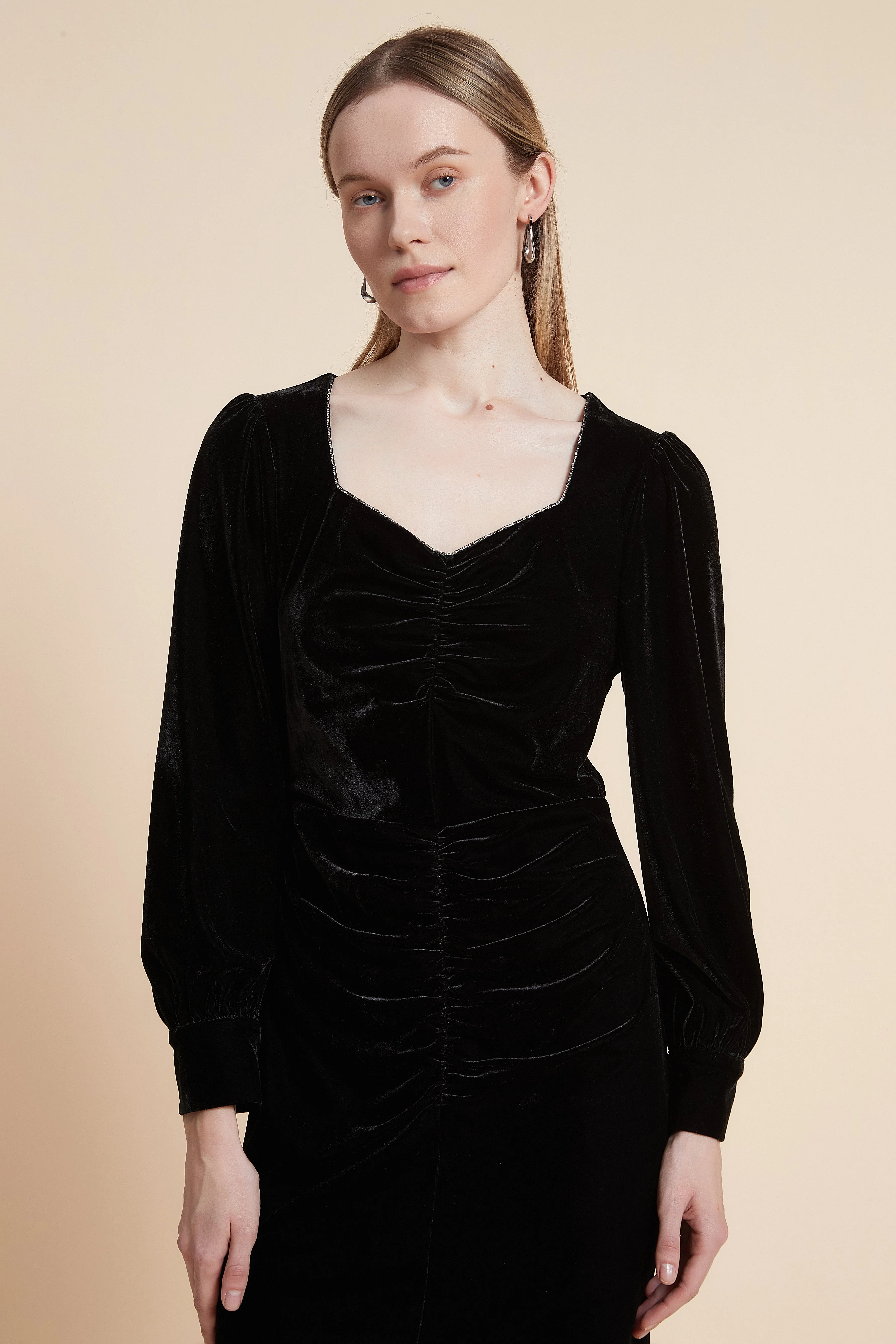 Knee Length Dress with Long Sleeves - Image 5