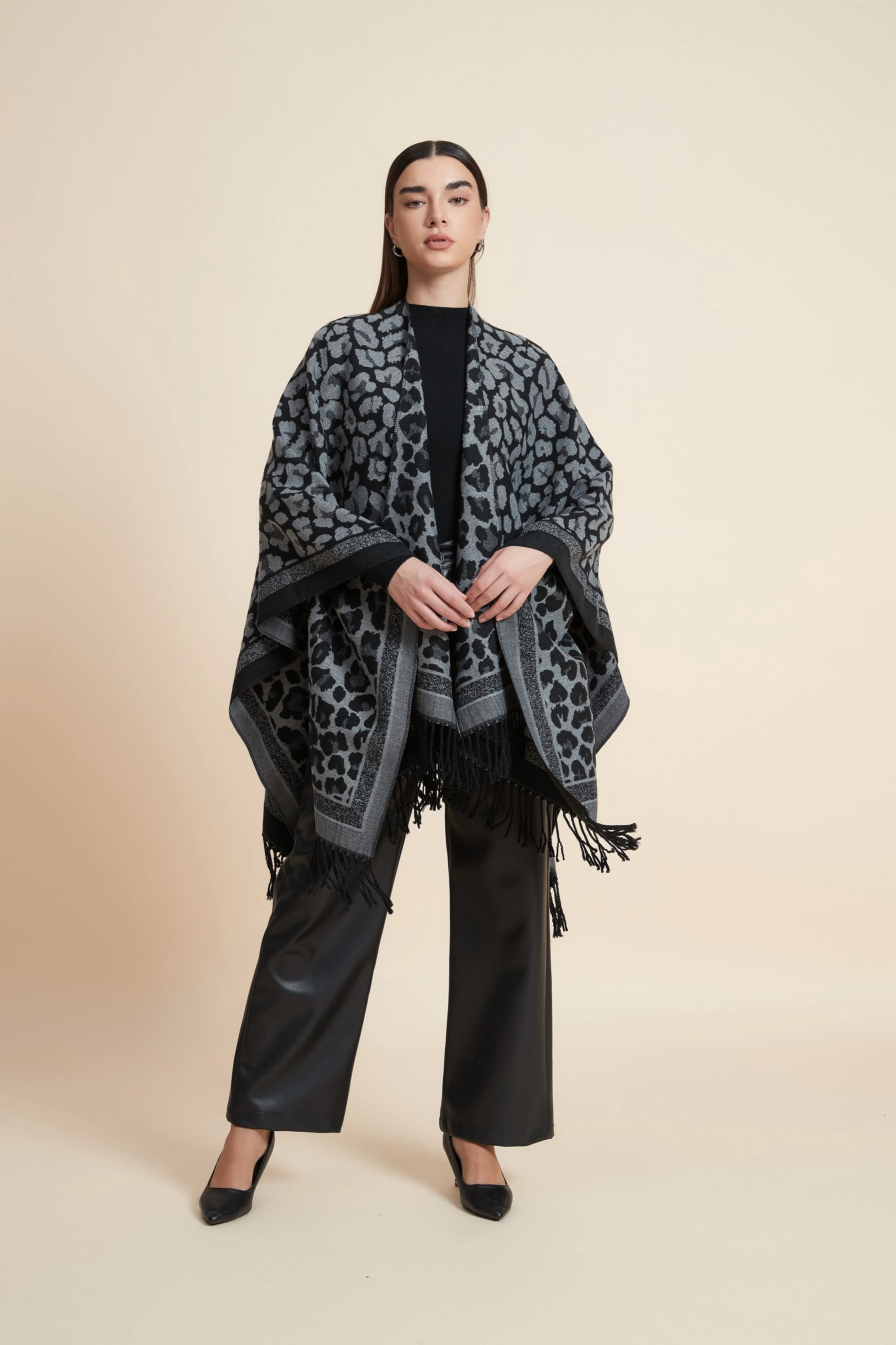 Leopard Print Poncho
