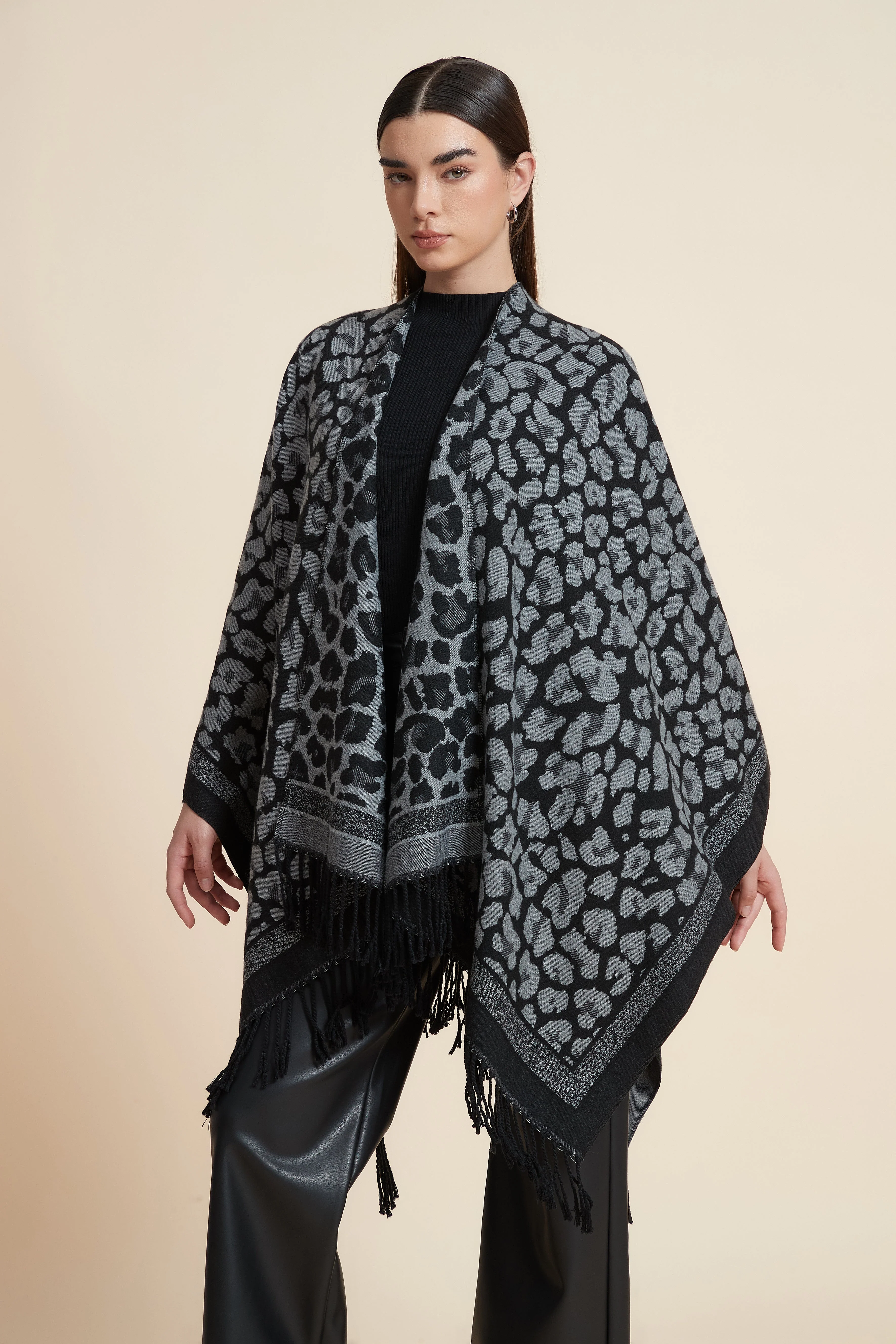 Leopard Print Poncho - Image 2
