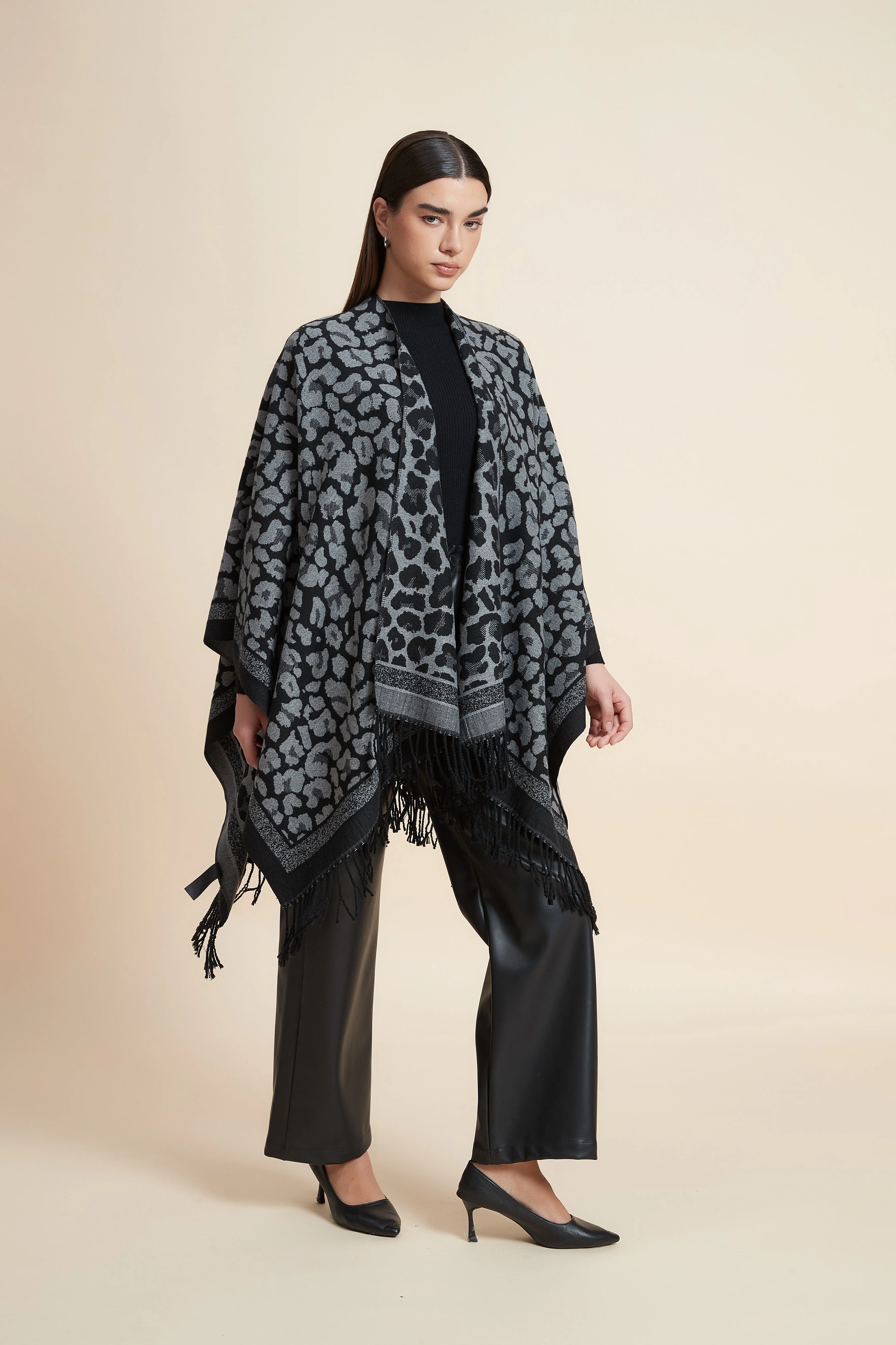 Leopard Print Poncho - Image 3