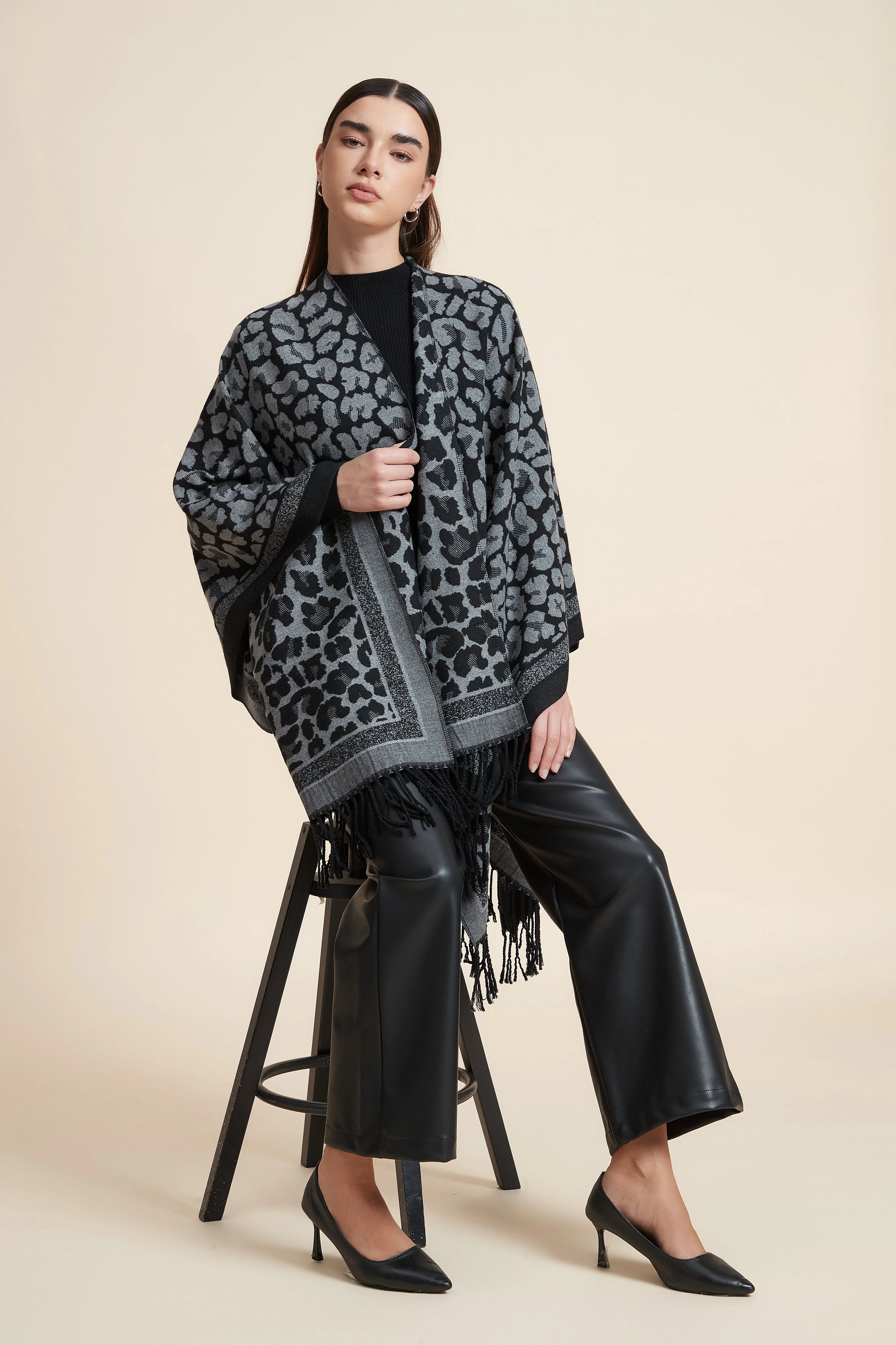 Leopard Print Poncho - Image 4