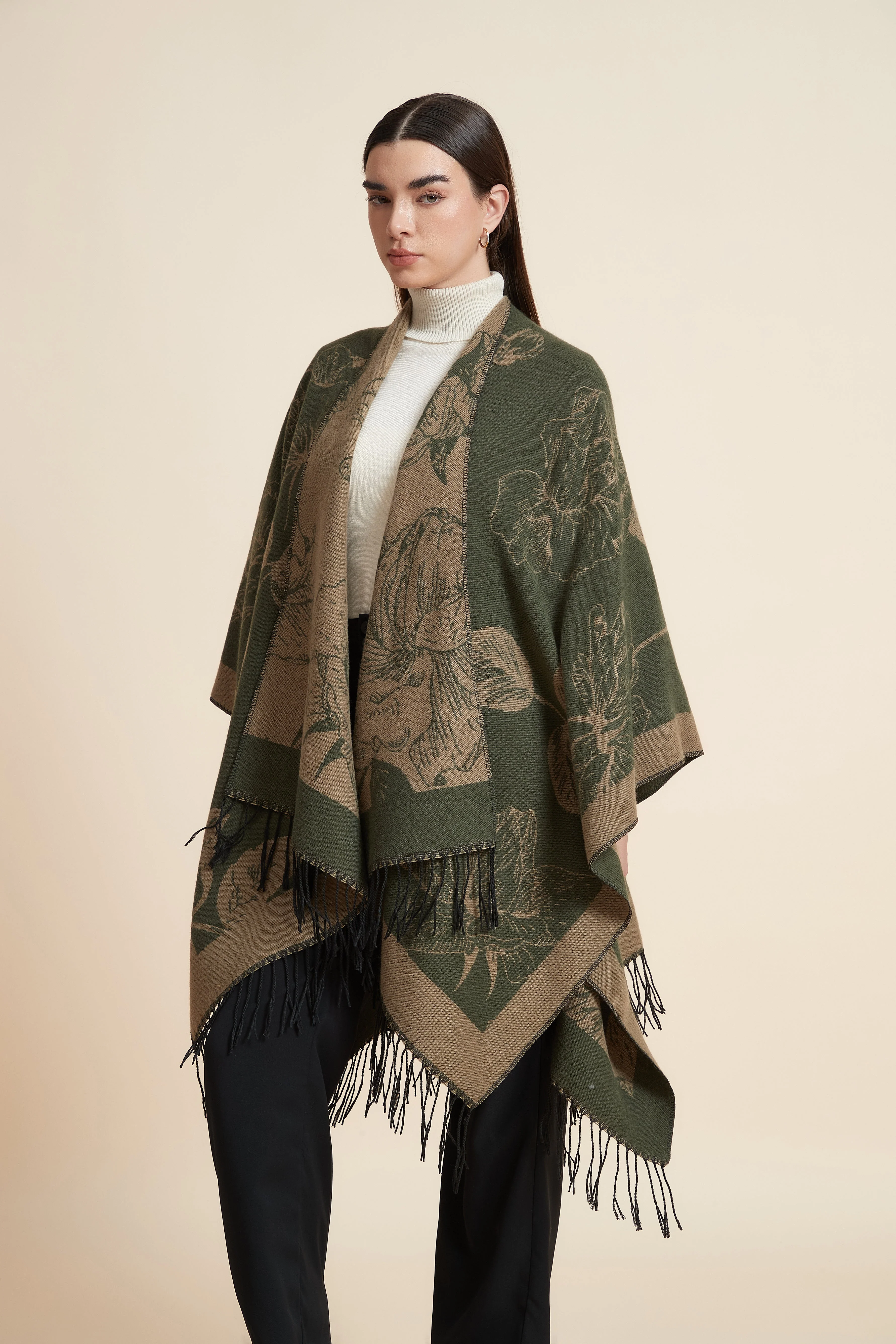 Colorful Side-Length Poncho - Image 3