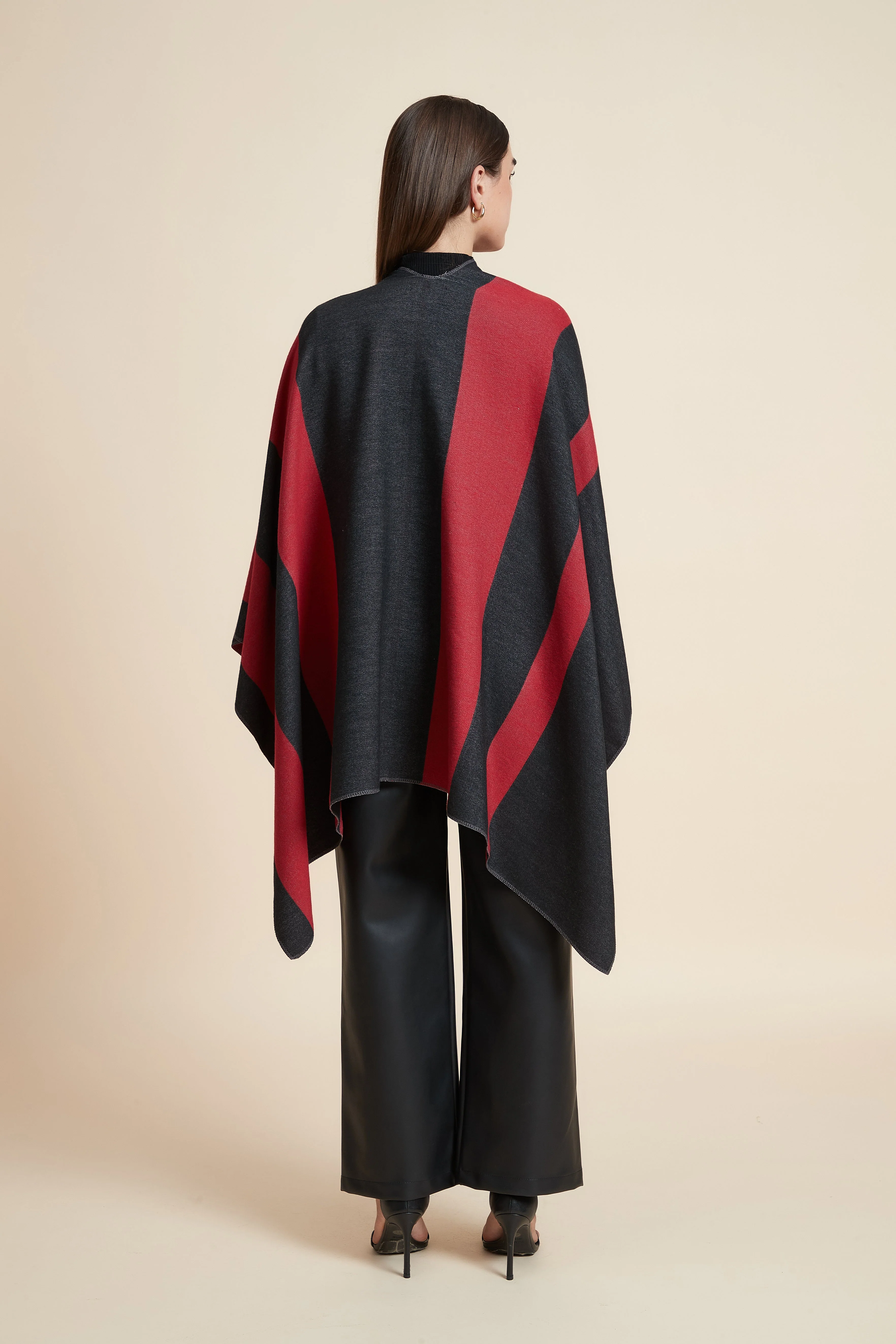 Striped Color Poncho - Image 5