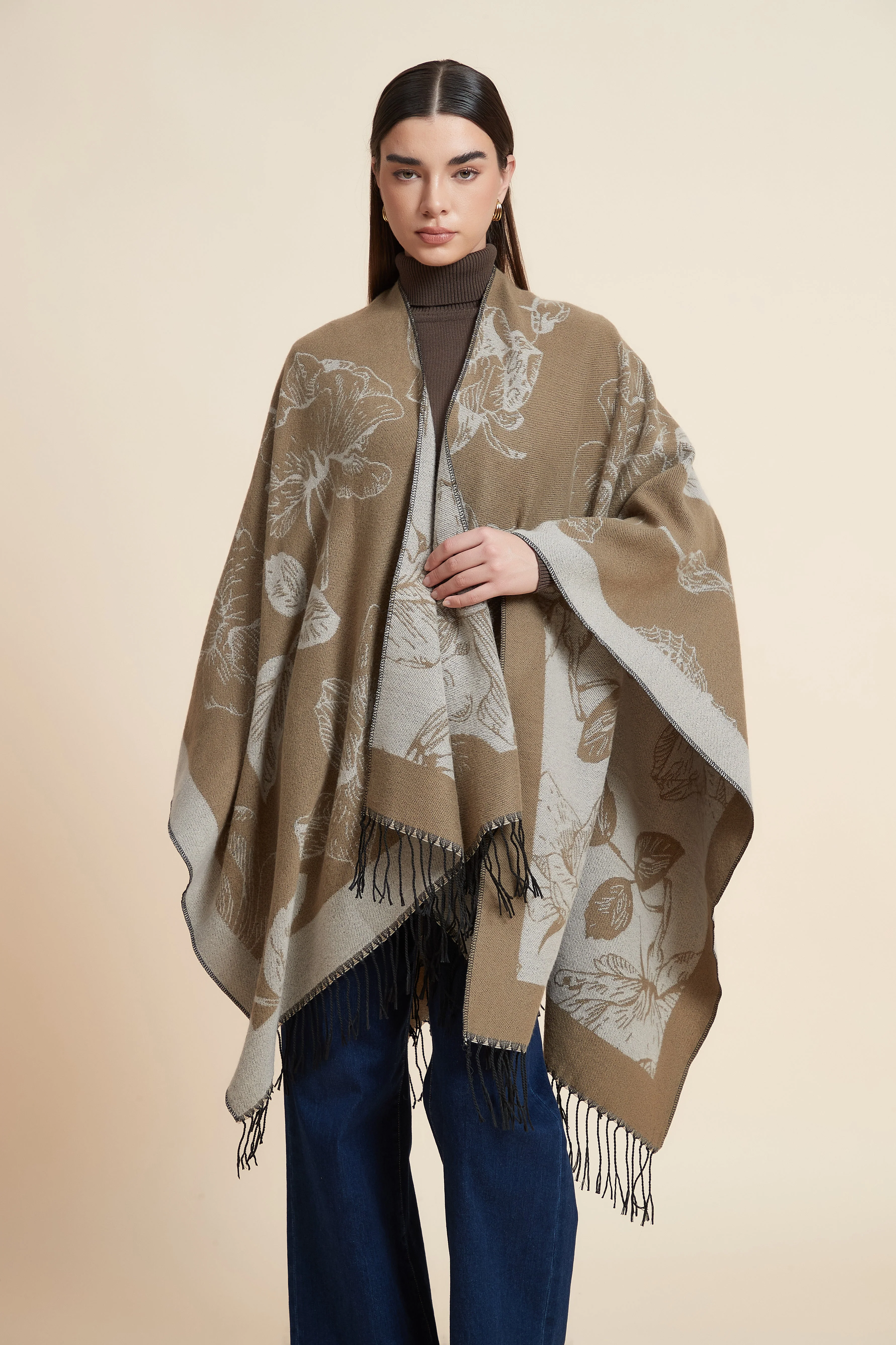 Colorful Floral Poncho