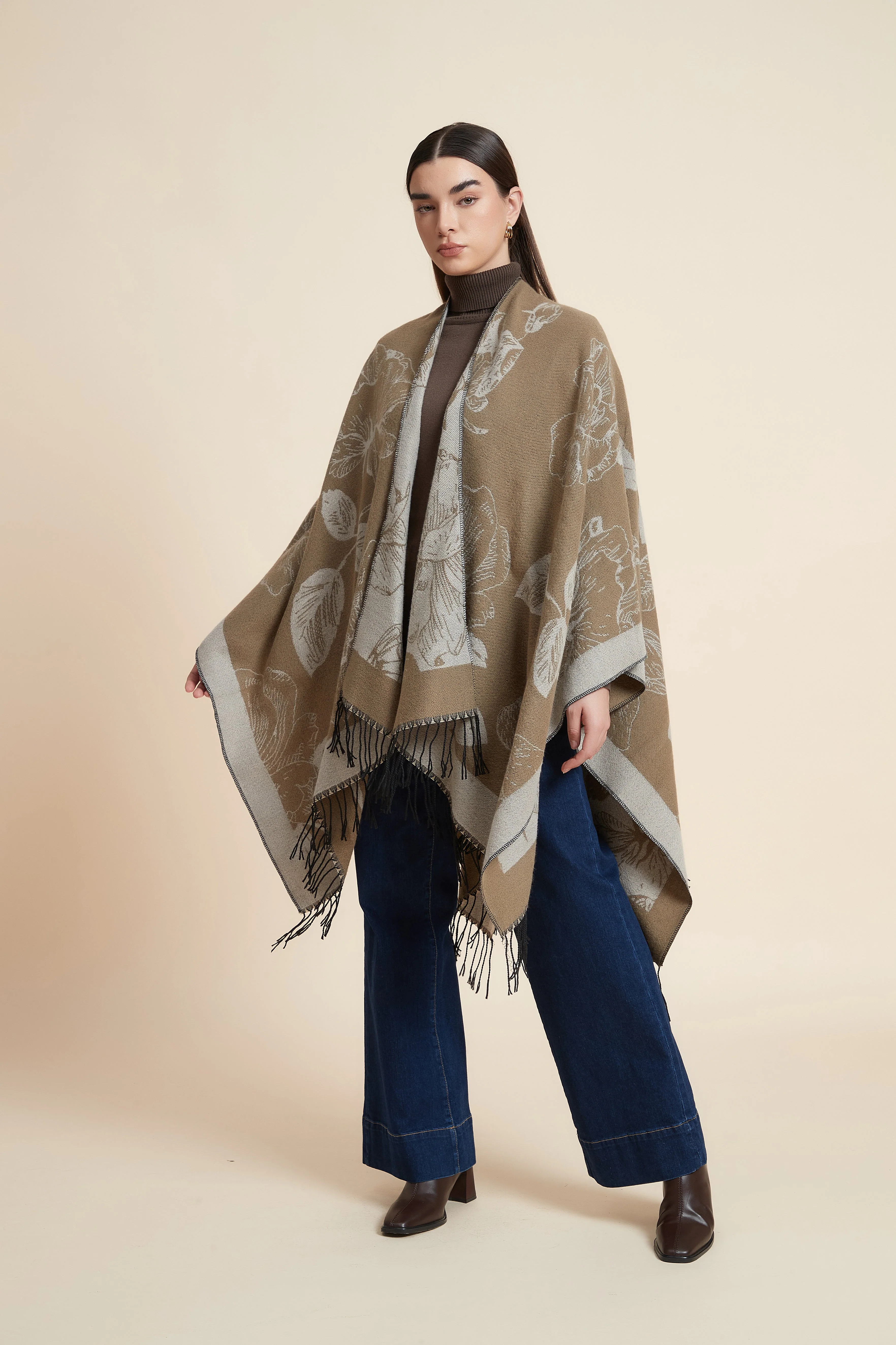 Colorful Floral Poncho - Image 3