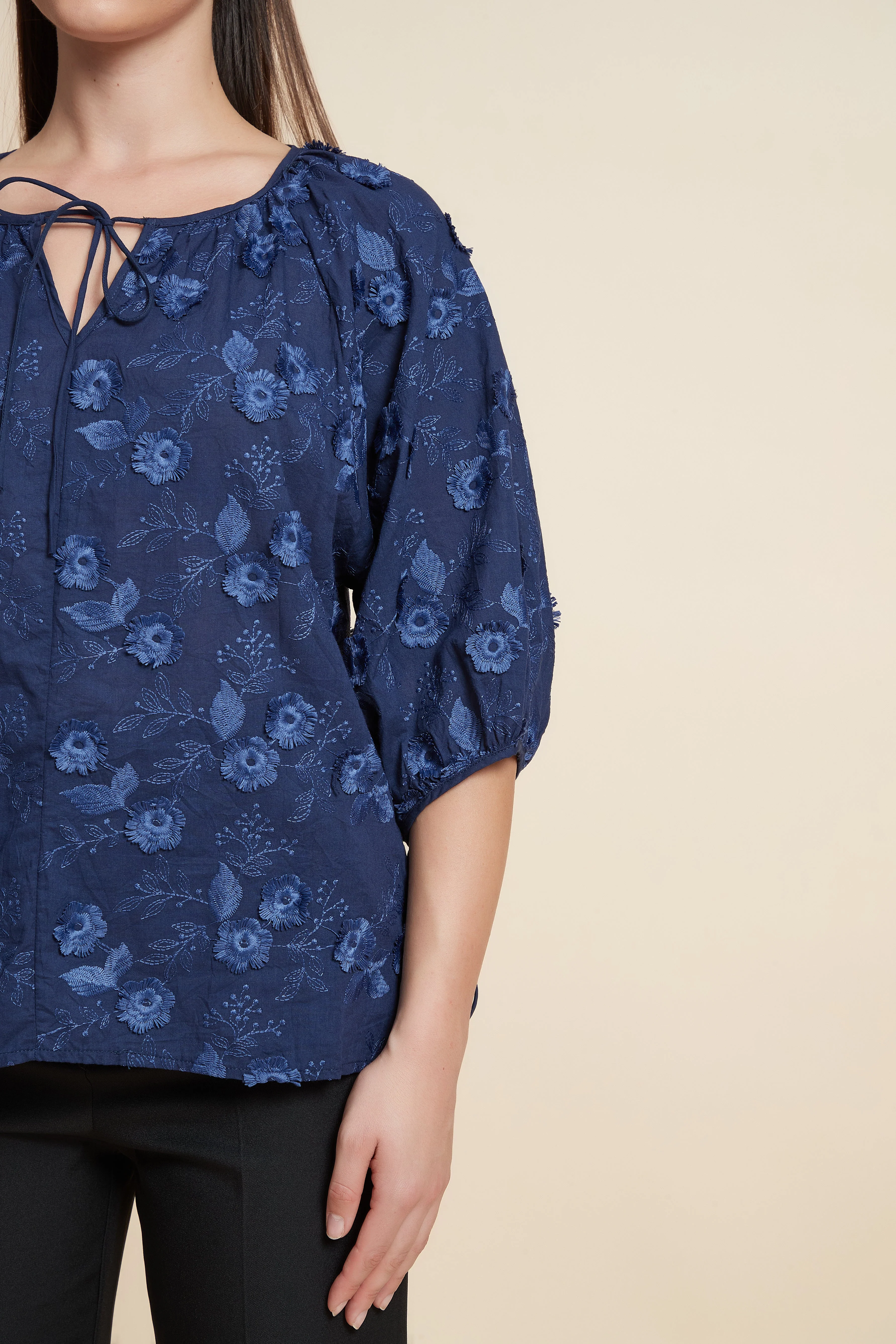 Printed Short Sleeve Blouse - Image 5