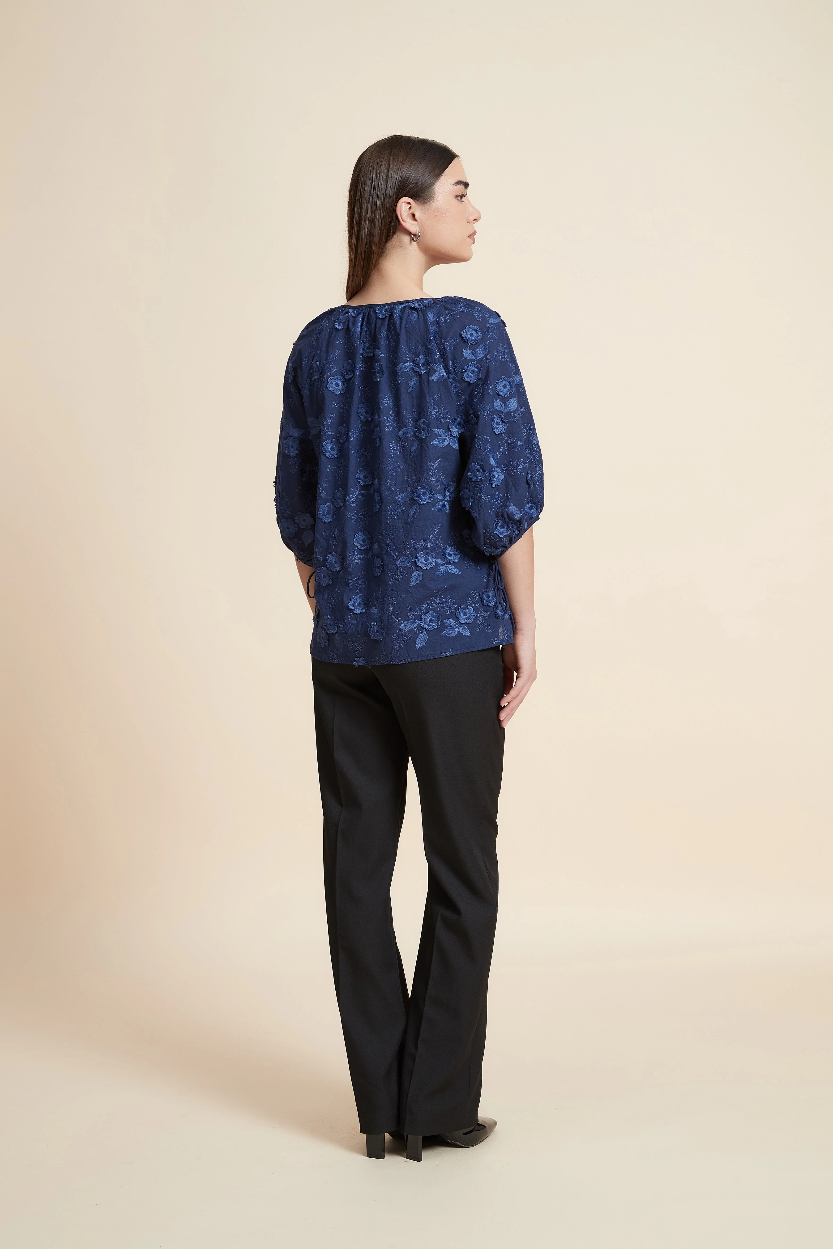 Printed Short Sleeve Blouse - Image 6