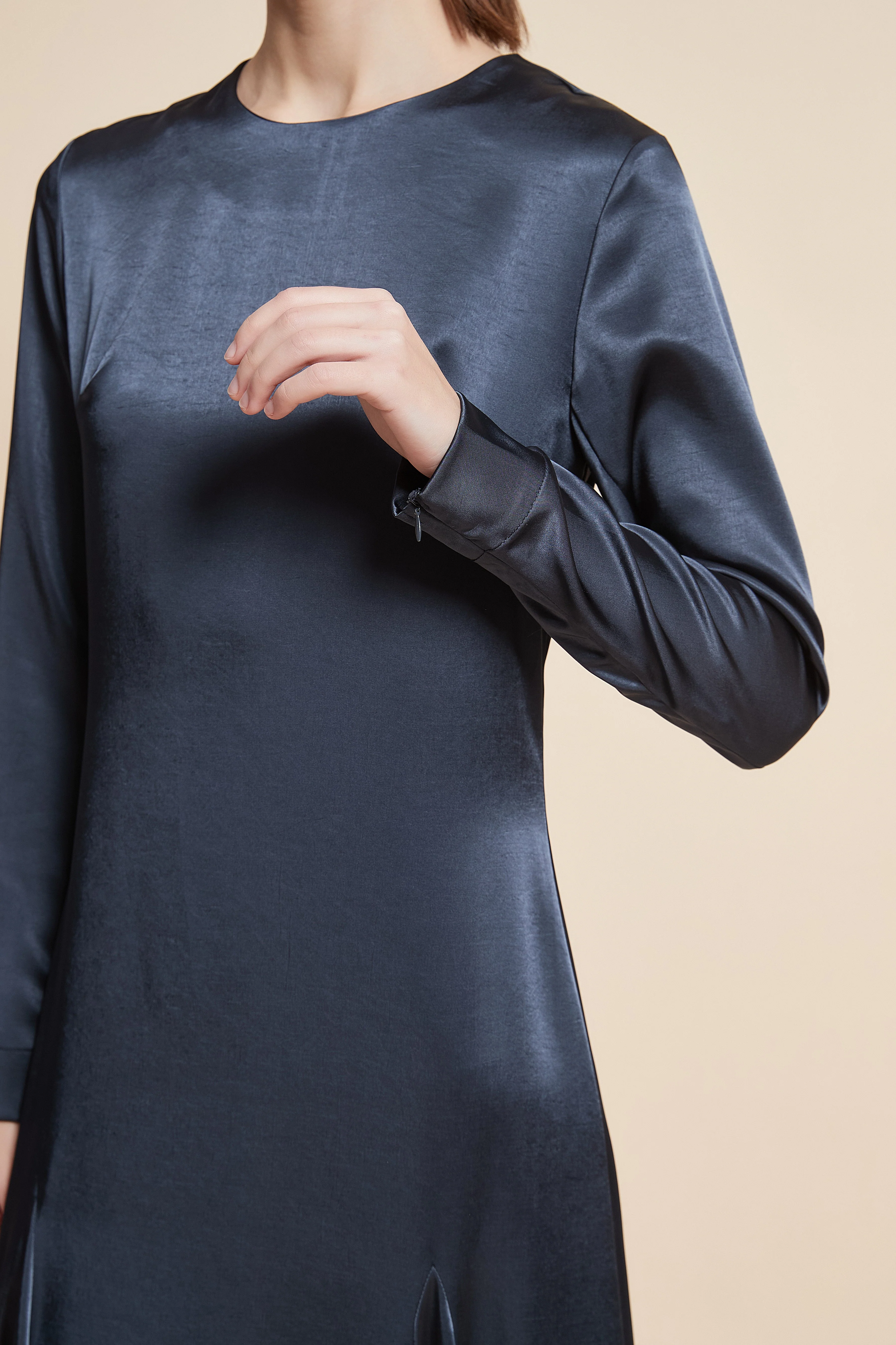 Solid Long Sleeve Midi Dress - Image 6