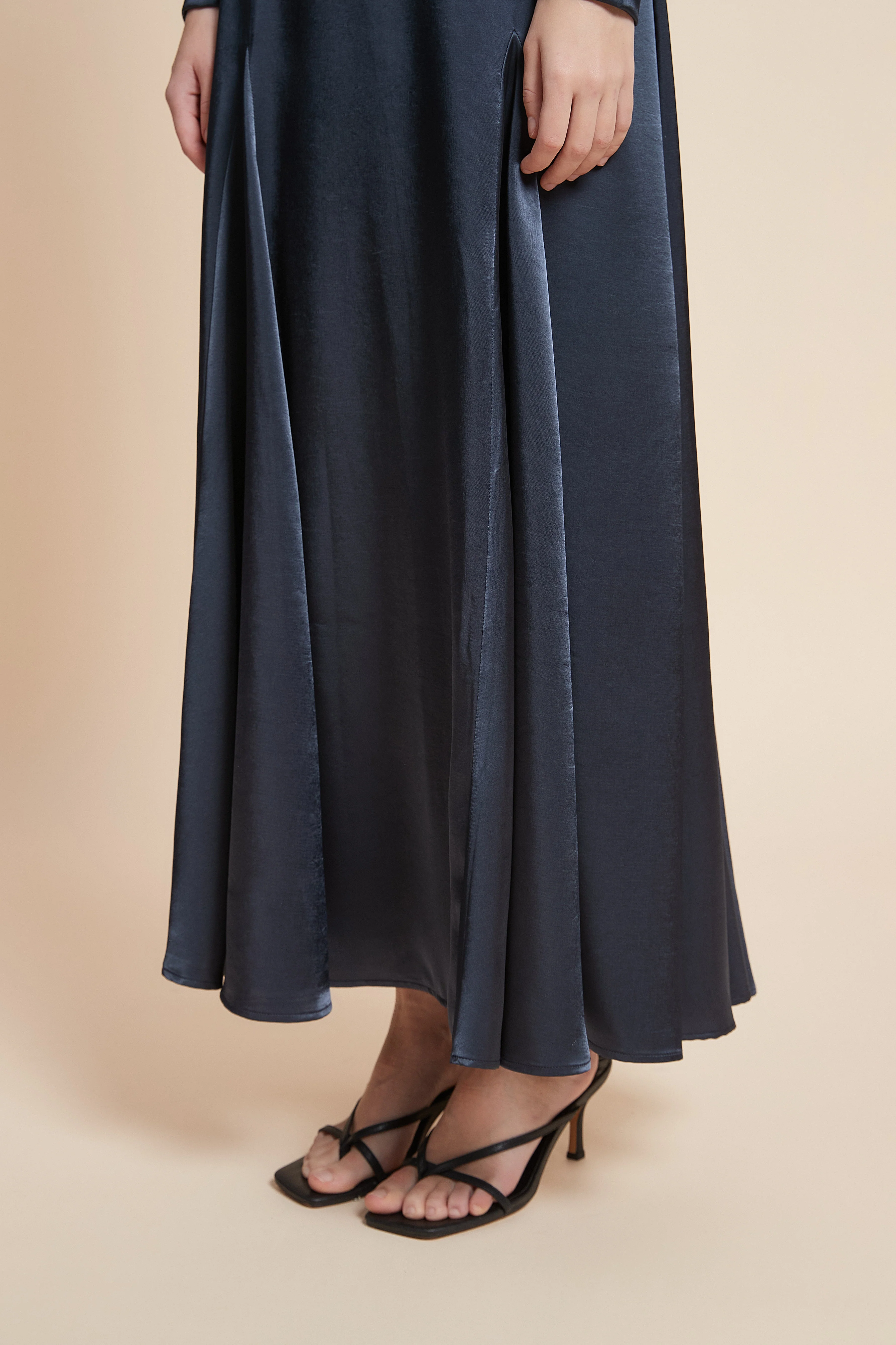 Solid Long Sleeve Midi Dress - Image 7
