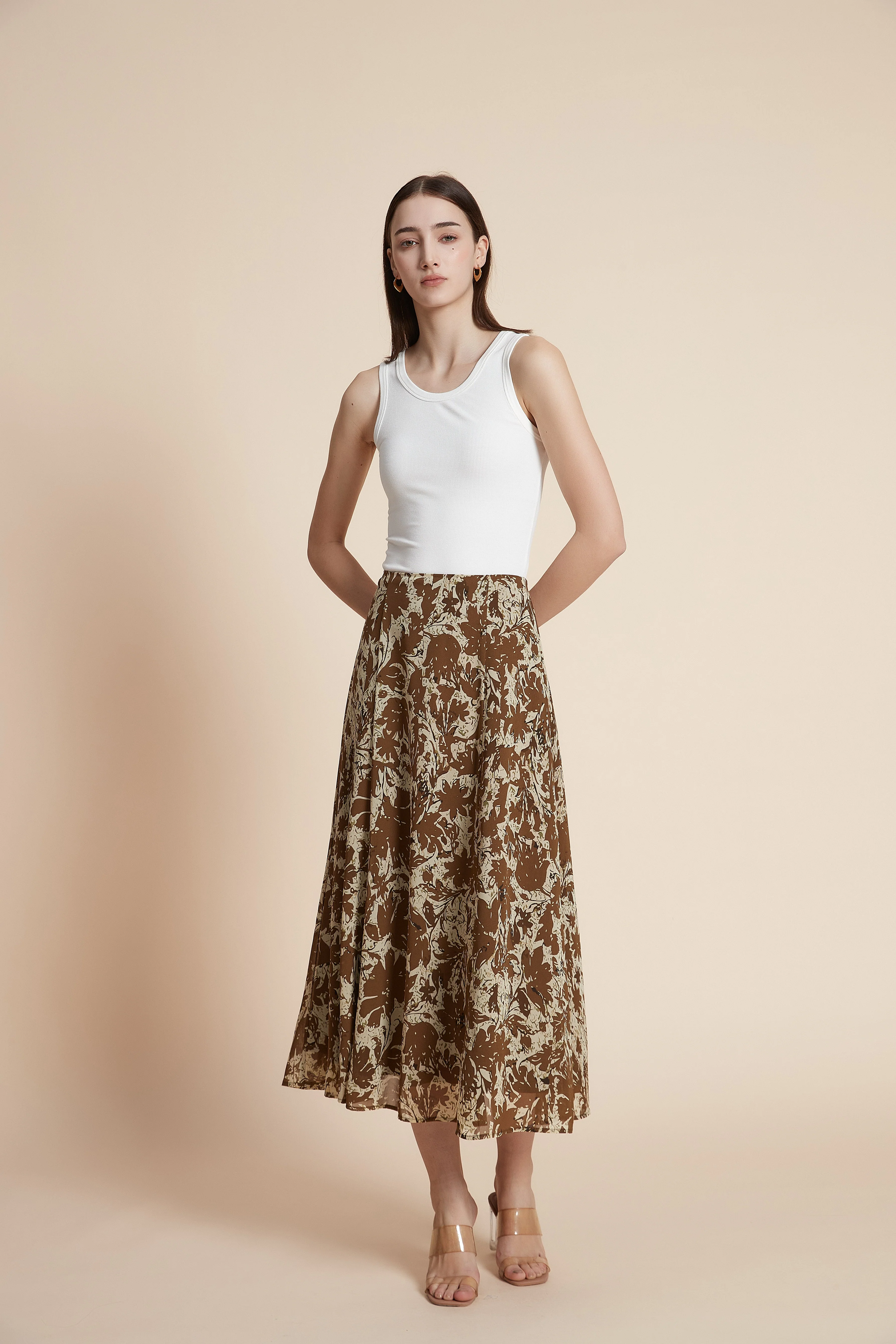Floral wide-leg midi skirt - Image 2