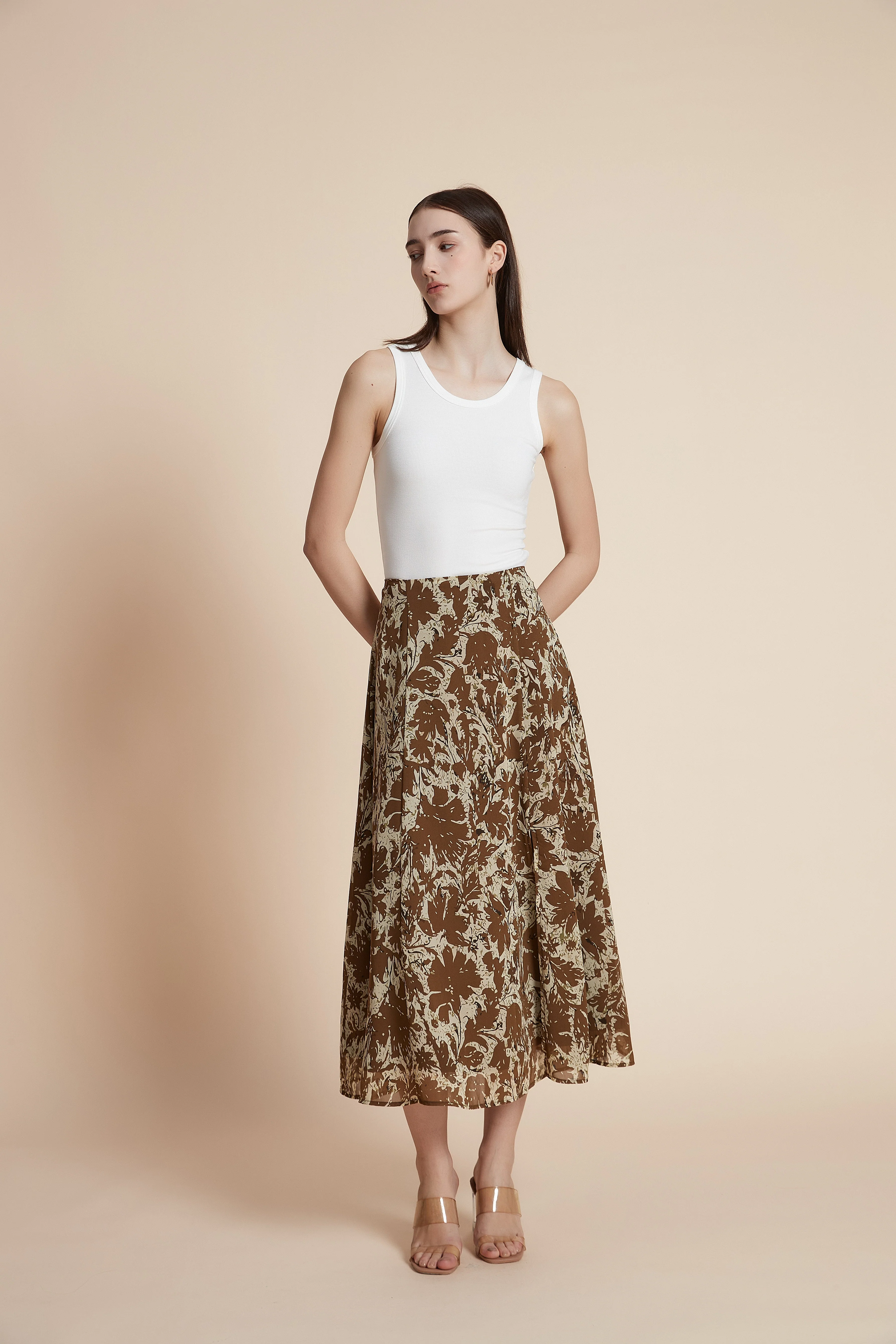 Floral wide-leg midi skirt - Image 3